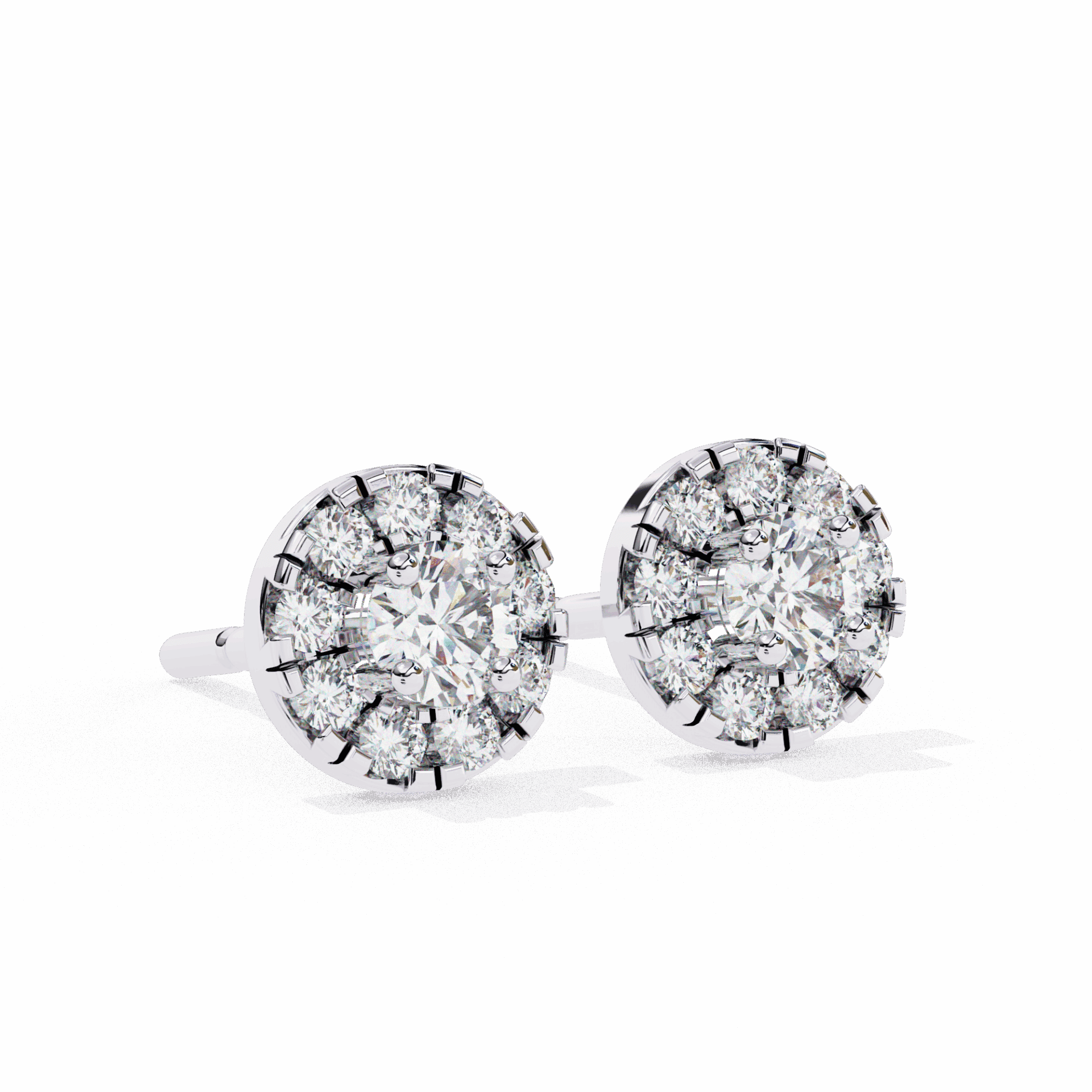 0.3 Carat Petite Round Duo Stud Earrings in Moissanite | House of Estara