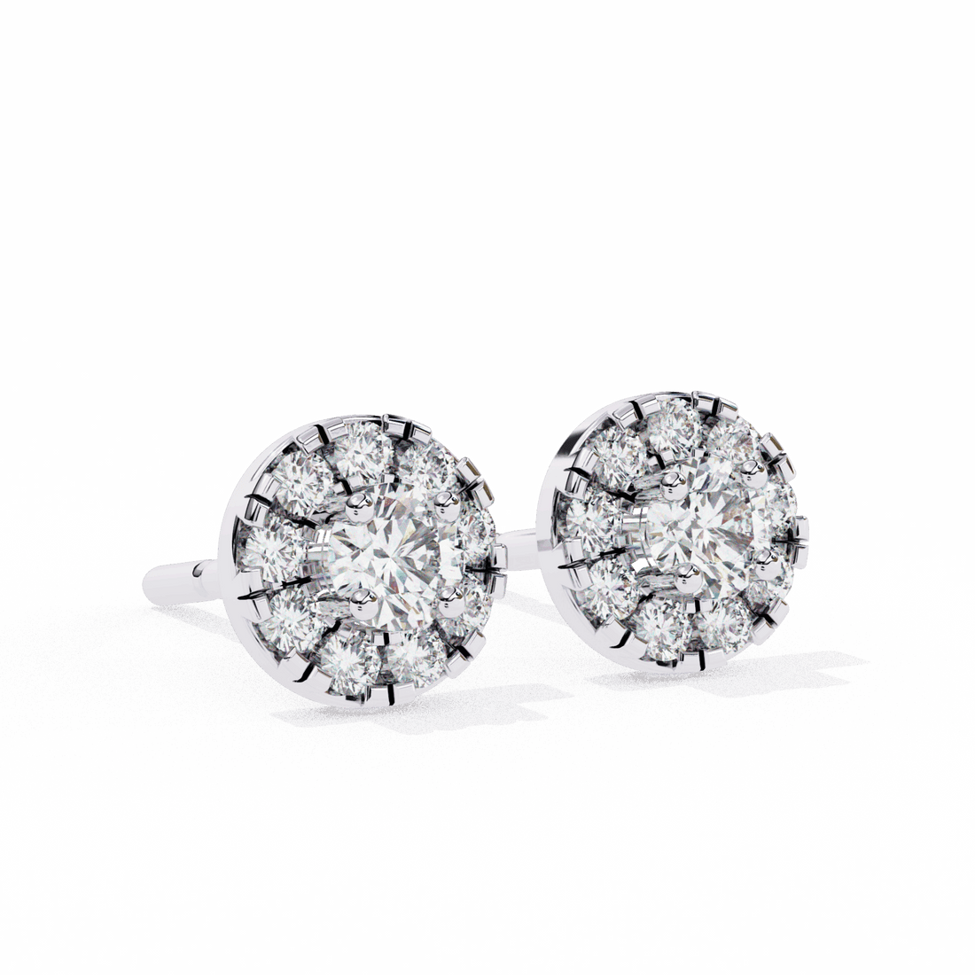 0.3 Carat Petite Round Duo Stud Earrings in Moissanite | House of Estara