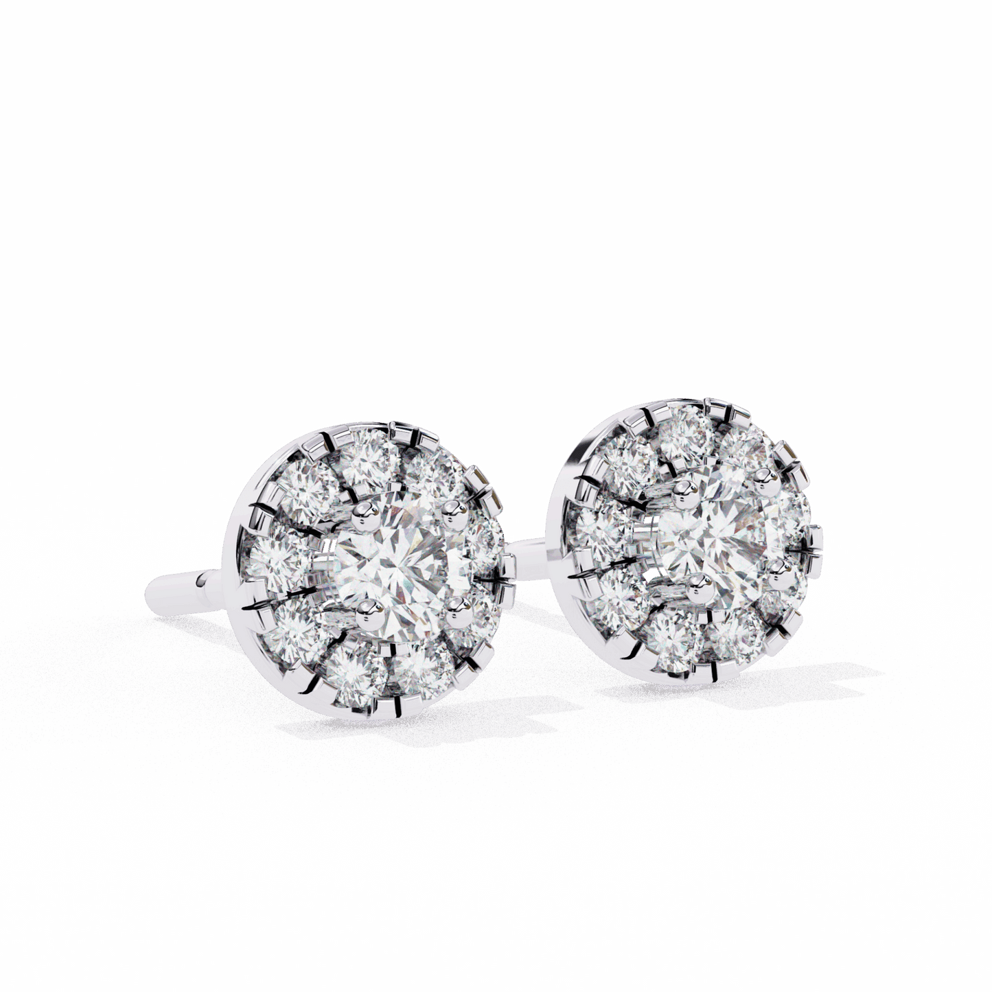 0.3 Carat Petite Round Duo Stud Earrings in Moissanite | House of Estara