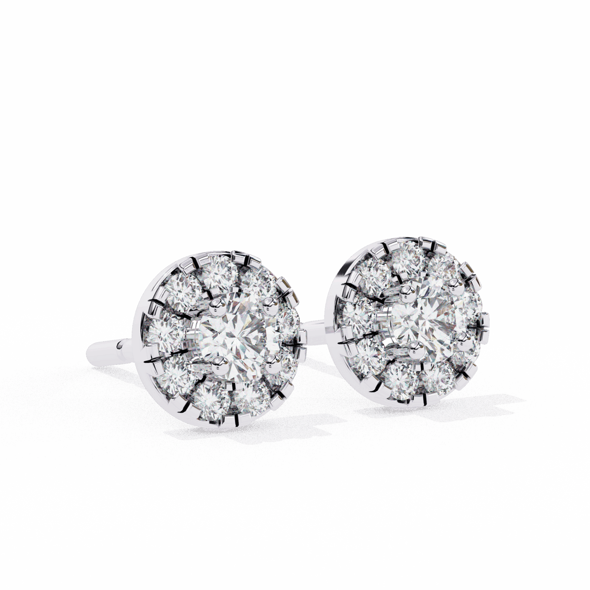 0.3 Carat Petite Round Duo Stud Earrings in Moissanite | House of Estara