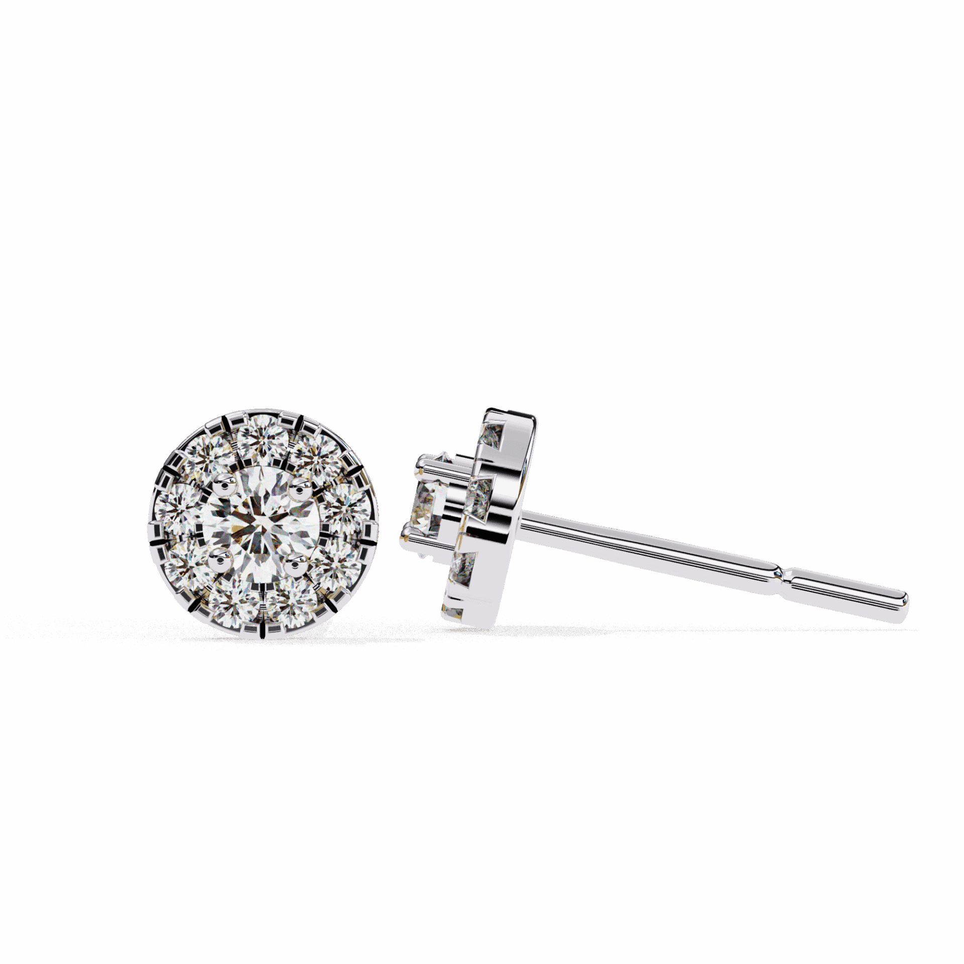 0.3 Carat Petite Round Duo Stud Earrings in Moissanite | House of Estara