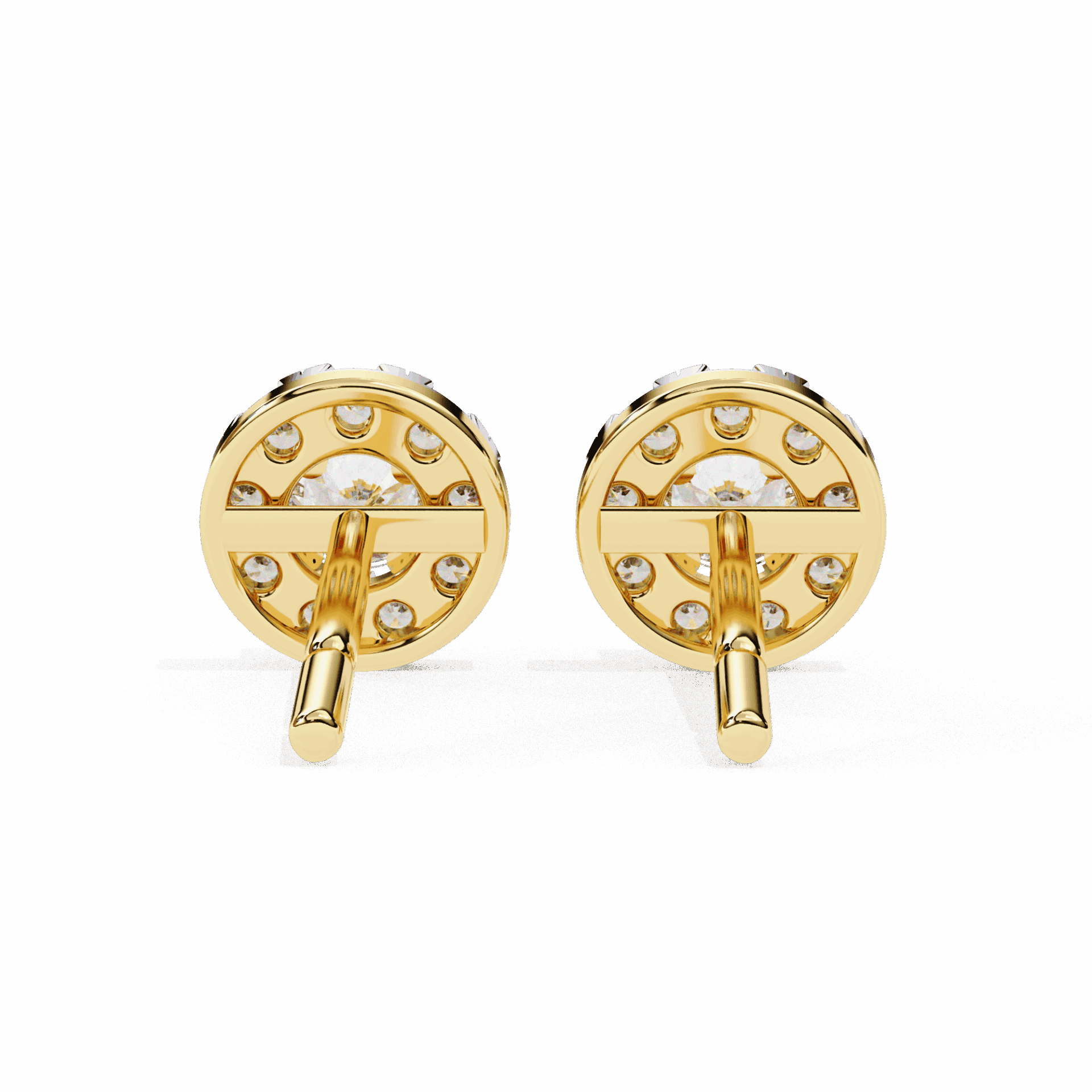 0.3 Carat Petite Round Duo Stud Earrings in Moissanite | House of Estara