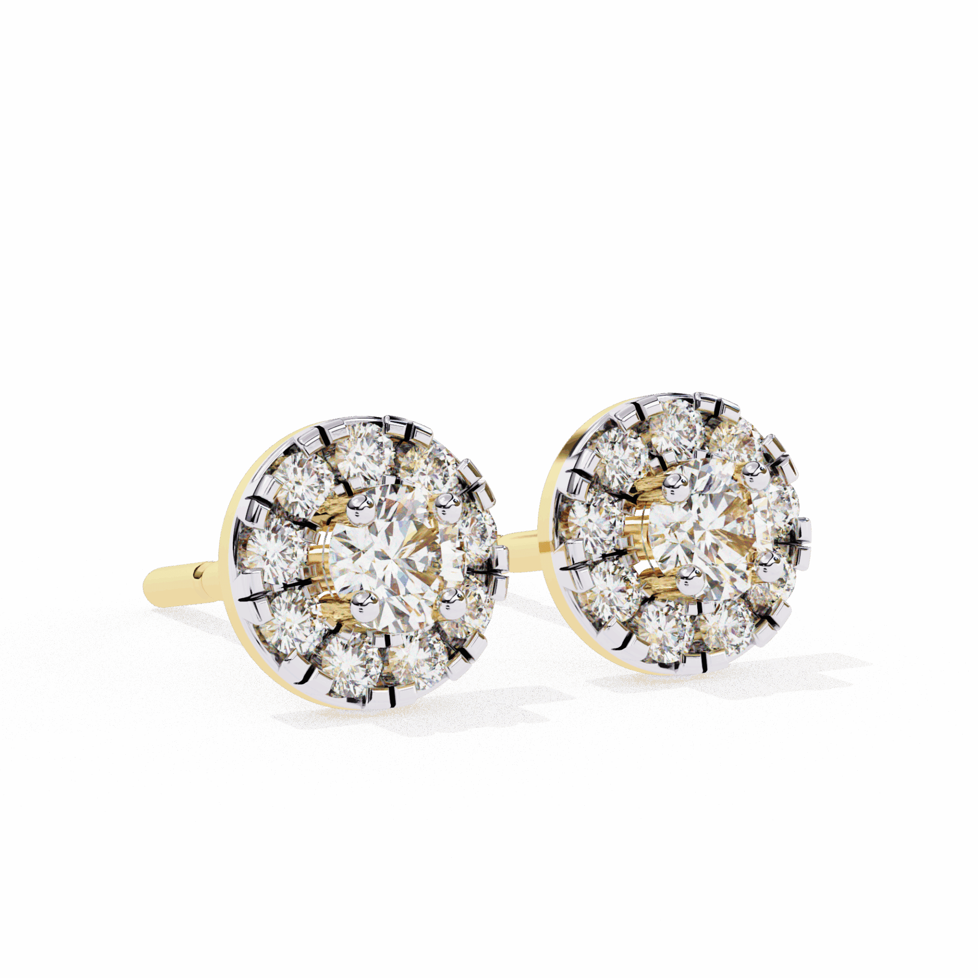 0.3 Carat Petite Round Duo Stud Earrings in Moissanite | House of Estara