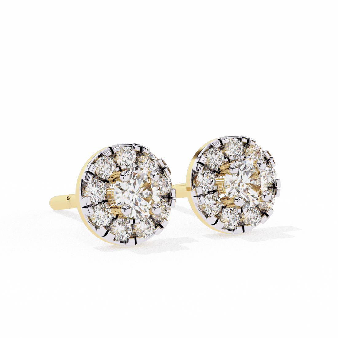 0.3 Carat Petite Round Duo Stud Earrings in Moissanite | House of Estara