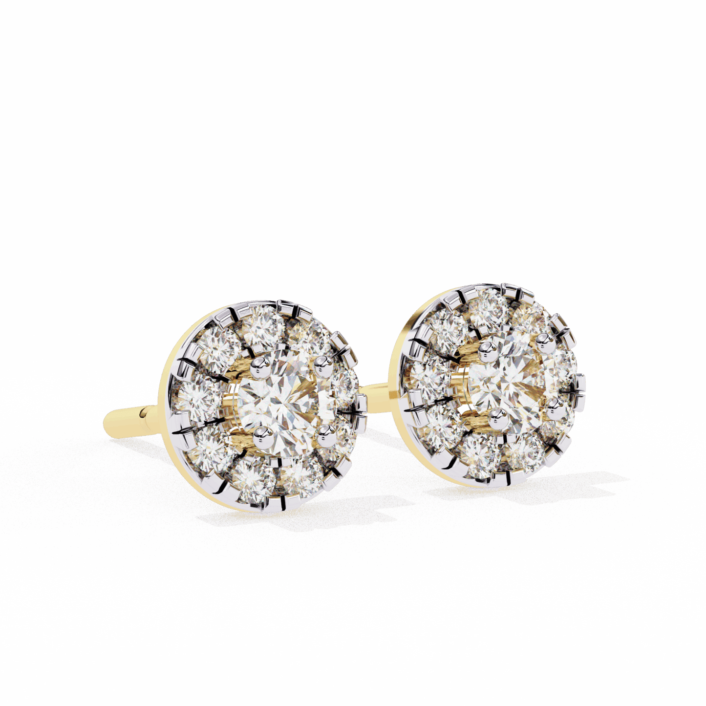 0.3 Carat Petite Round Duo Stud Earrings in Moissanite | House of Estara
