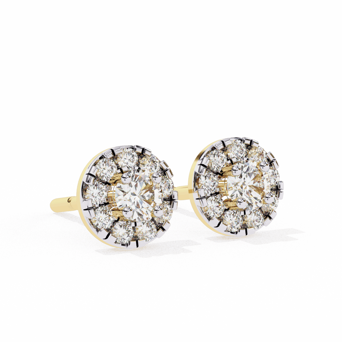 0.3 Carat Petite Round Duo Stud Earrings in Moissanite | House of Estara