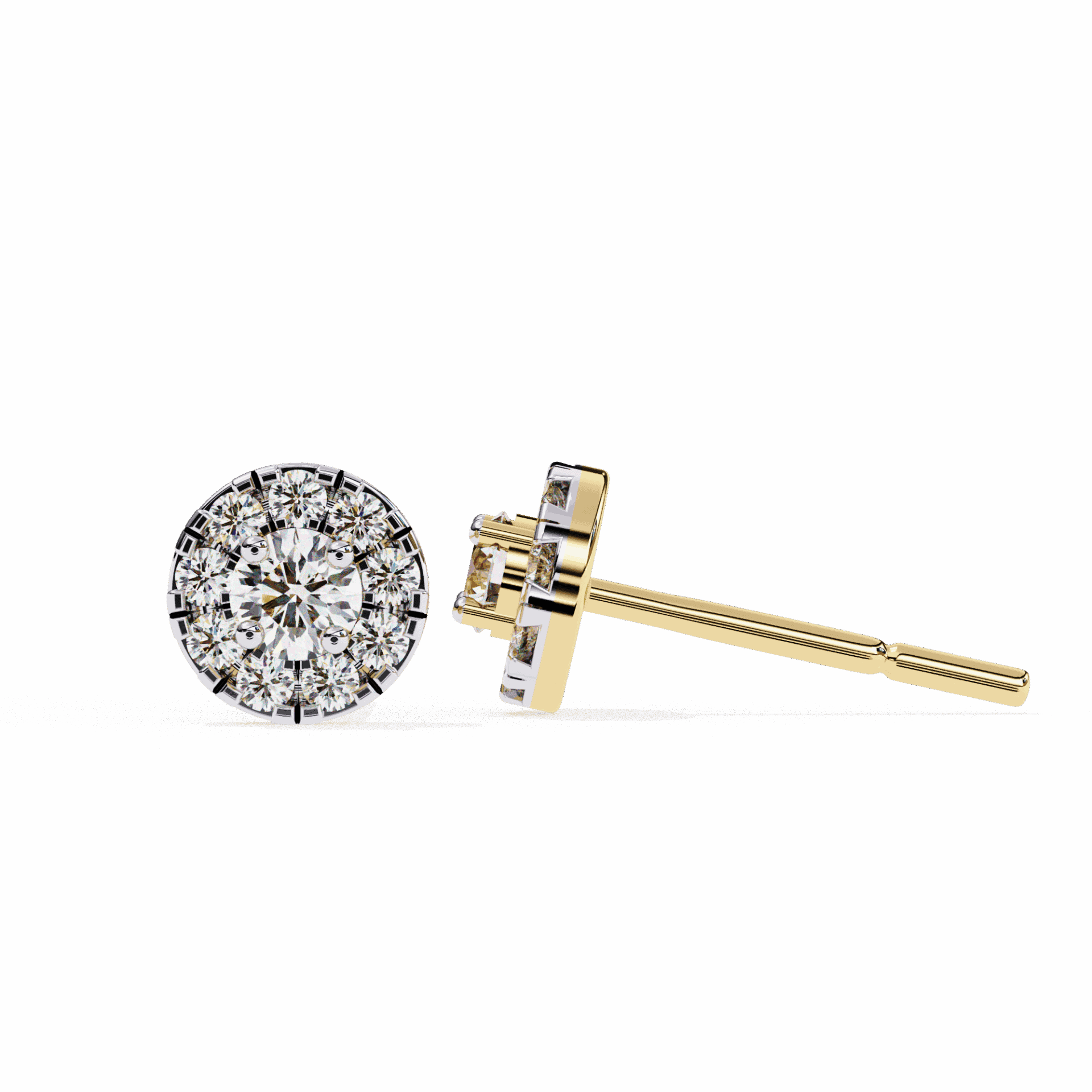 0.3 Carat Petite Round Duo Stud Earrings in Moissanite | House of Estara
