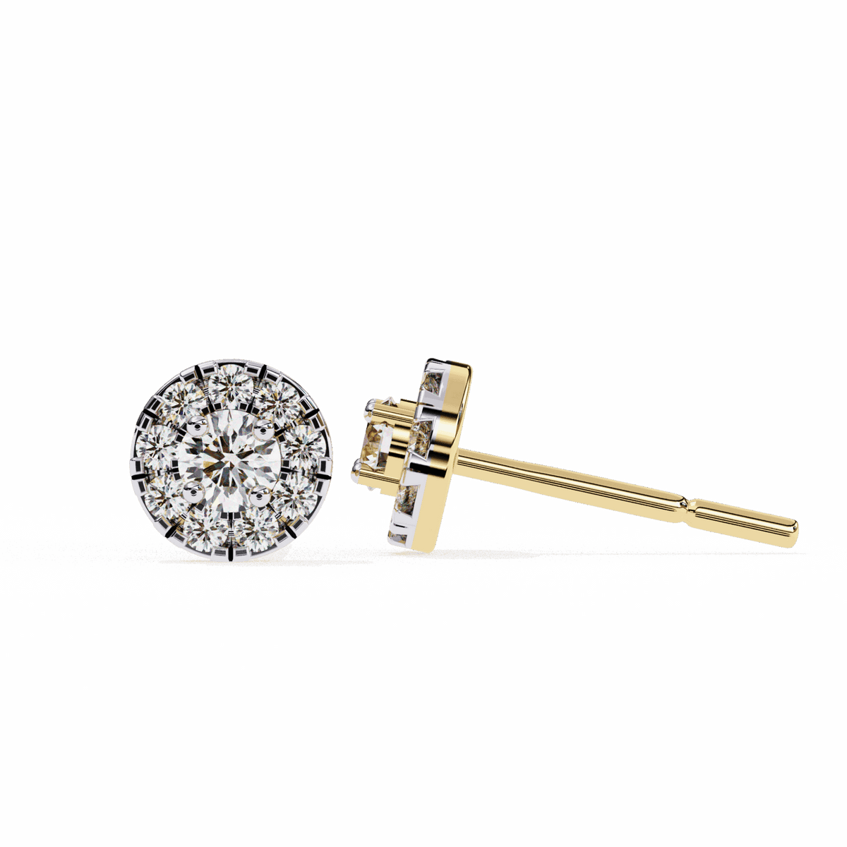 0.3 Carat Petite Round Duo Stud Earrings in Moissanite | House of Estara
