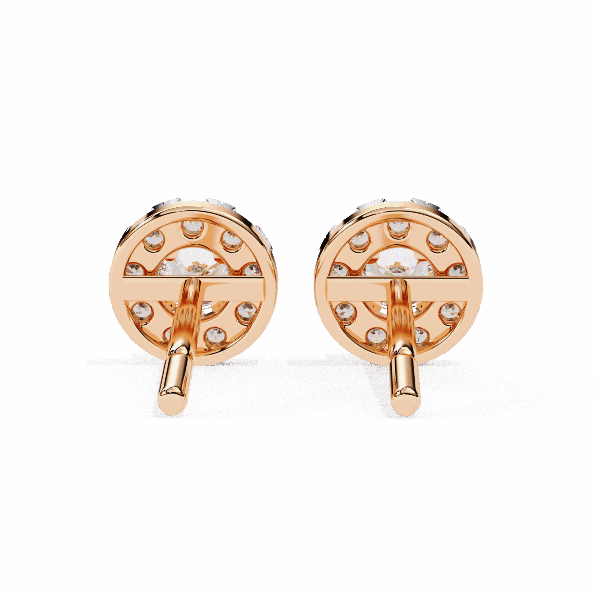 0.3 Carat Petite Round Duo Stud Earrings in Moissanite | House of Estara