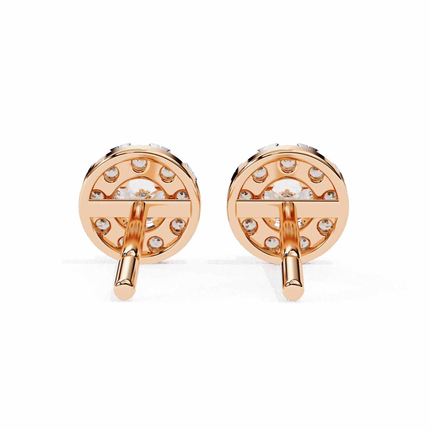 0.3 Carat Petite Round Duo Stud Earrings in Moissanite | House of Estara