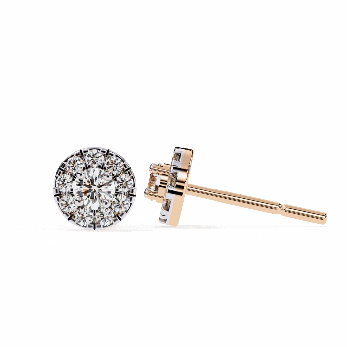 0.3 Carat Petite Round Duo Stud Earrings in Moissanite | House of Estara