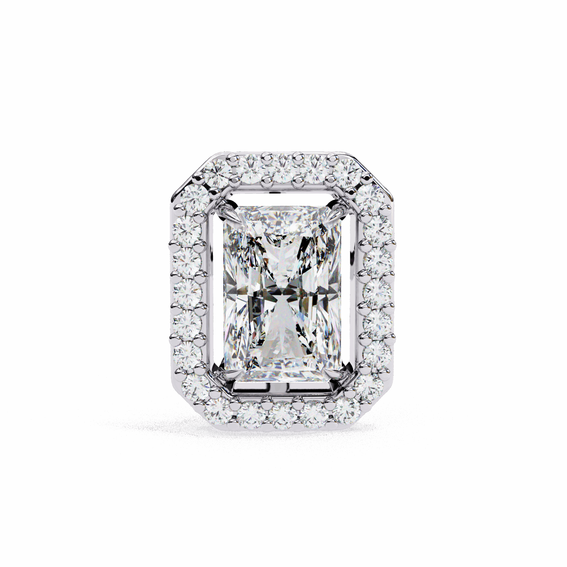 1 Carat Radiant and Round Stud Earrings in Moissanite | House of Estara