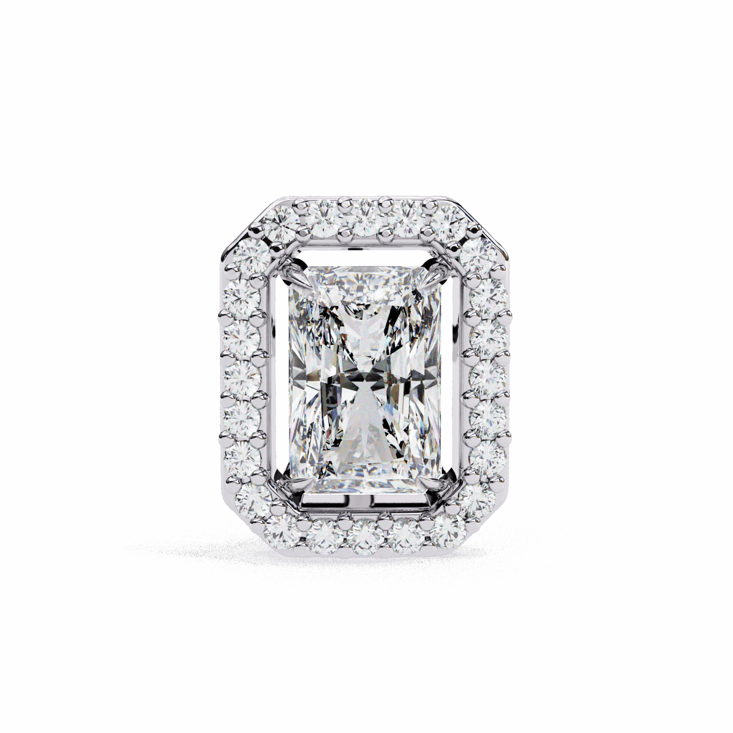 1 Carat Radiant and Round Stud Earrings in Moissanite | House of Estara