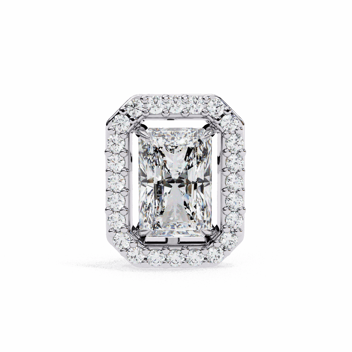 1 Carat Radiant and Round Stud Earrings in Moissanite | House of Estara