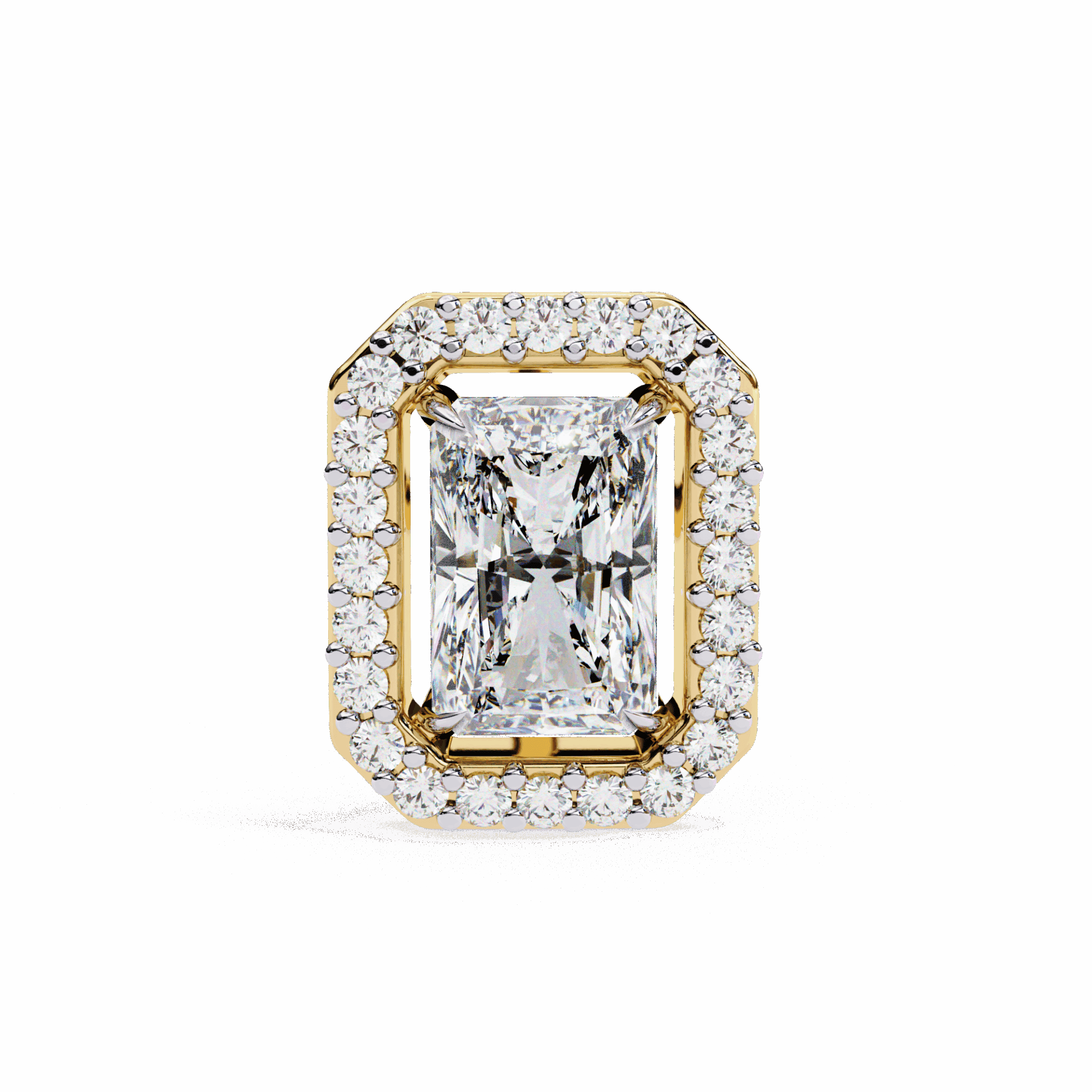 1 Carat Radiant and Round Stud Earrings in Moissanite | House of Estara