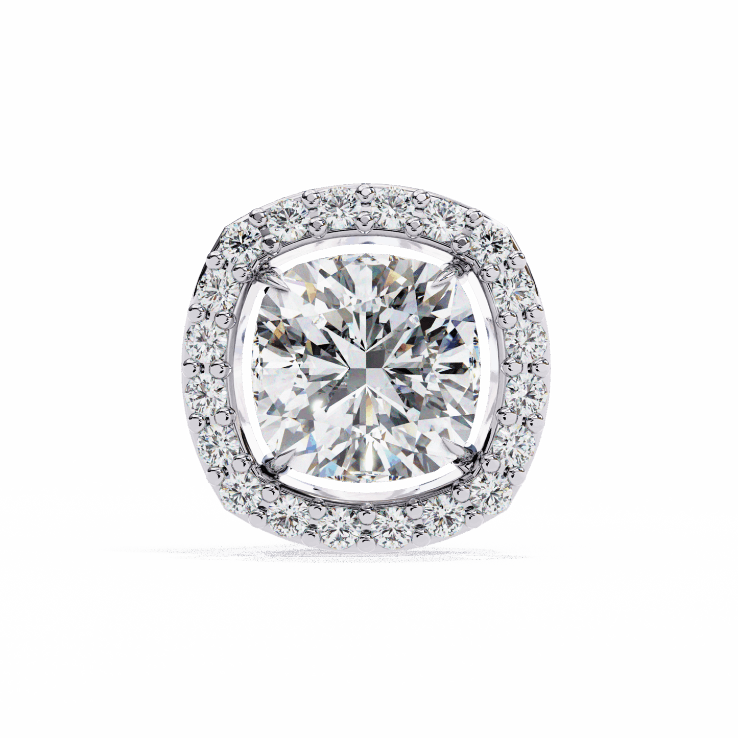 1 Carat Cushion and Round Stud Earrings in Moissanite | House of Estara