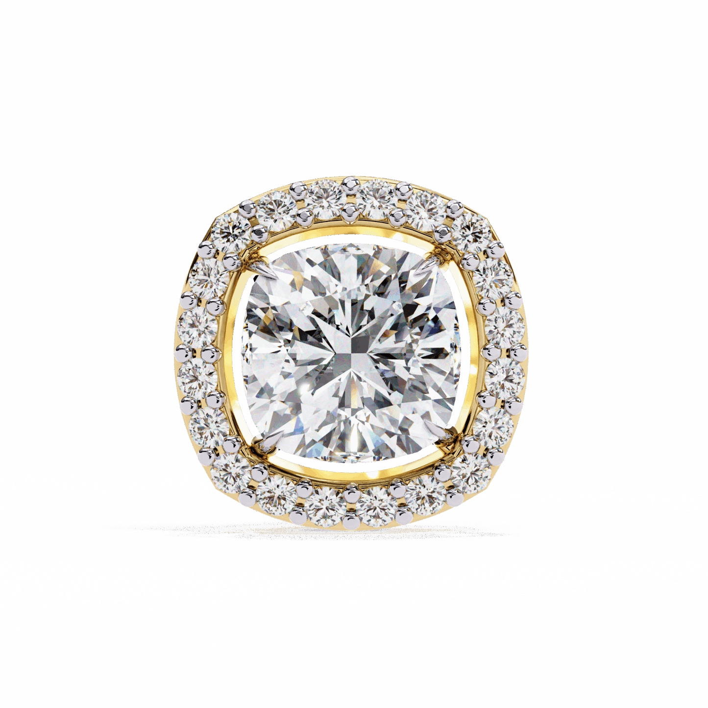 1 Carat Cushion and Round Stud Earrings in Moissanite | House of Estara
