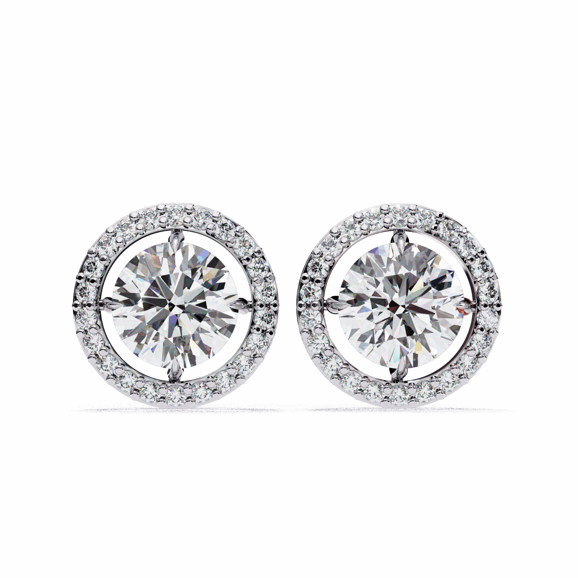 0.9 Carat Modern Round Duo Hoop Earrings in Moissanite | House of Estara