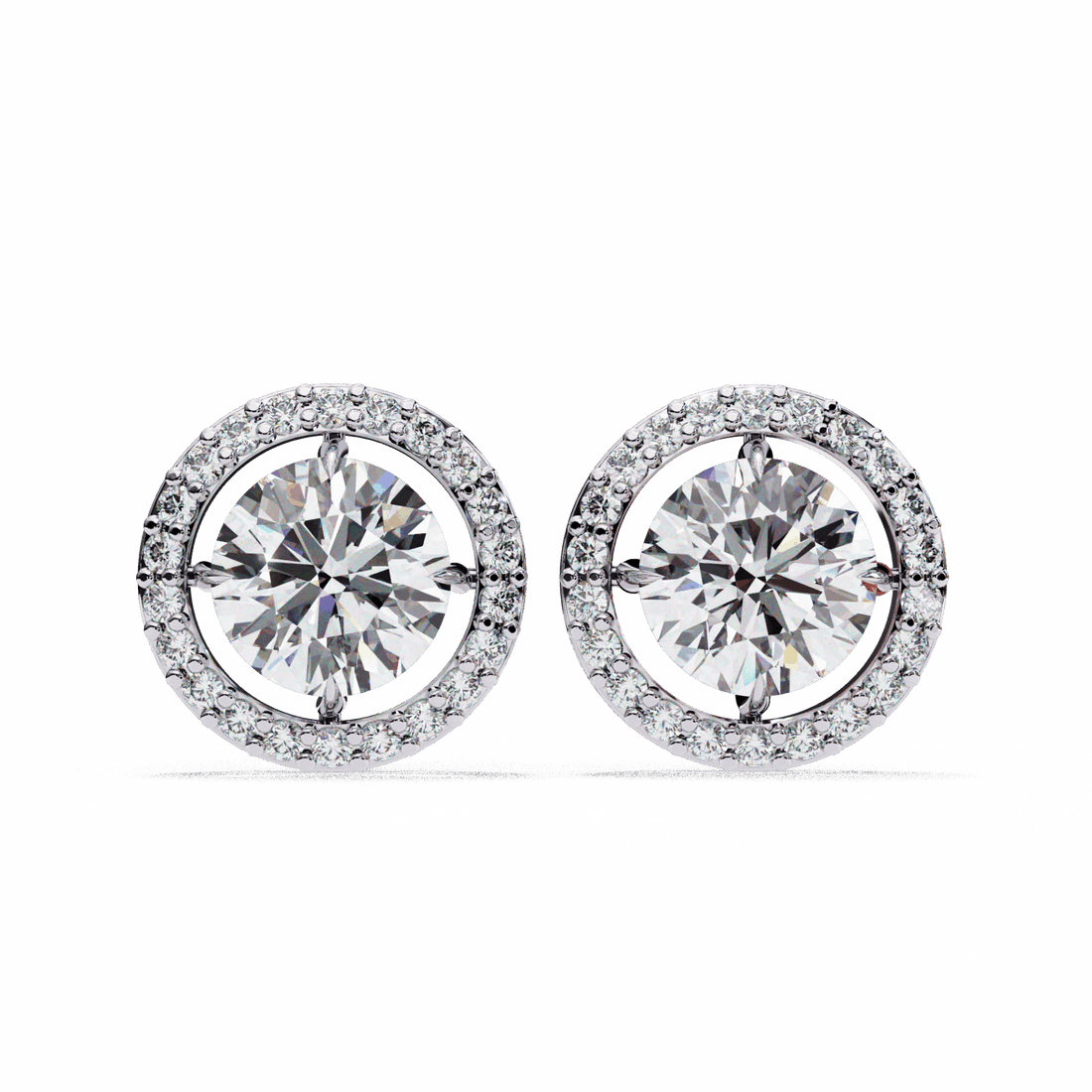 0.9 Carat Modern Round Duo Hoop Earrings in Moissanite | House of Estara