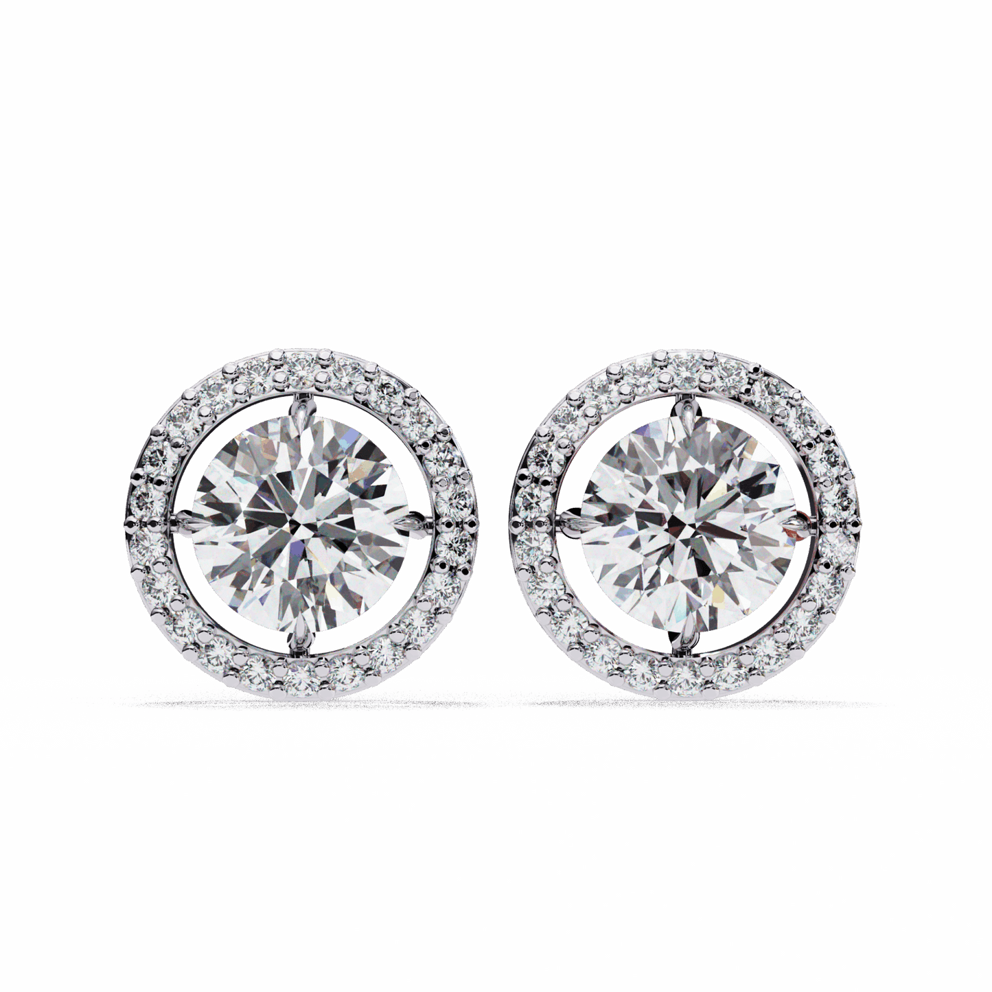 0.9 Carat Modern Round Duo Hoop Earrings in Moissanite | House of Estara