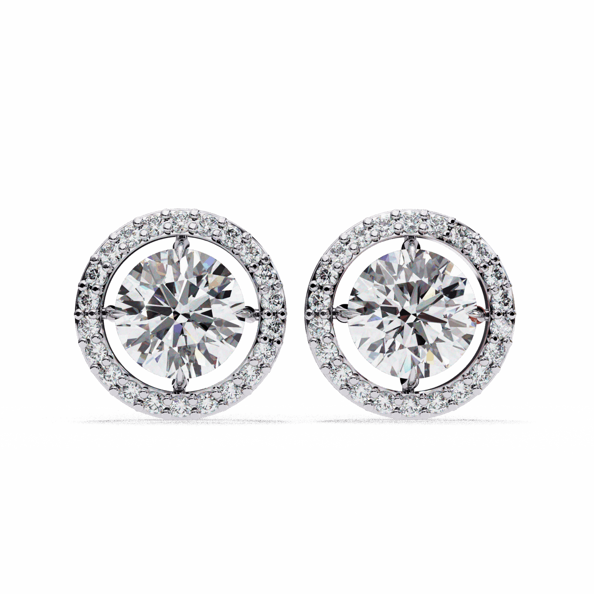 0.9 Carat Modern Round Duo Hoop Earrings in Moissanite | House of Estara