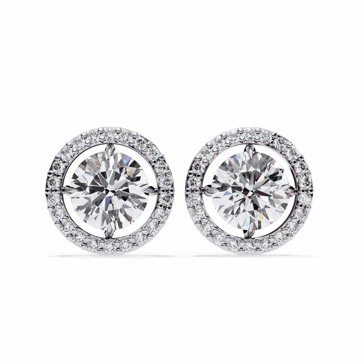 0.9 Carat Modern Round Duo Hoop Earrings in Moissanite | House of Estara