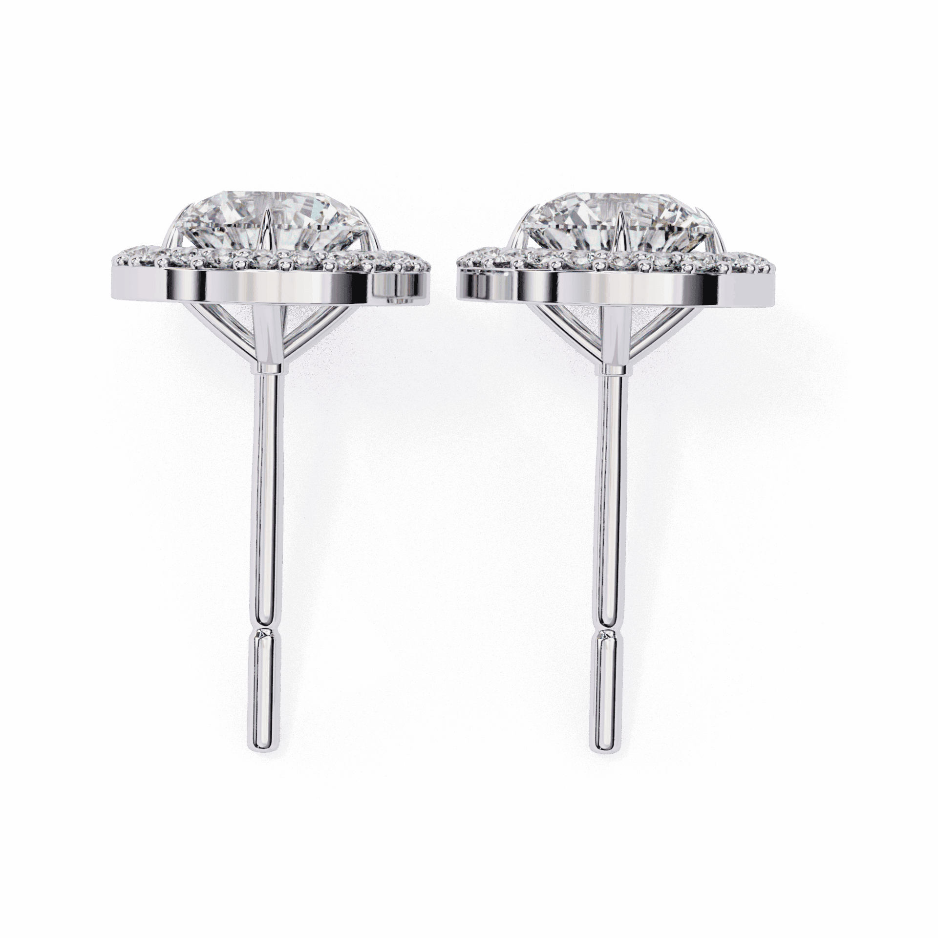 0.9 Carat Modern Round Duo Hoop Earrings in Moissanite | House of Estara