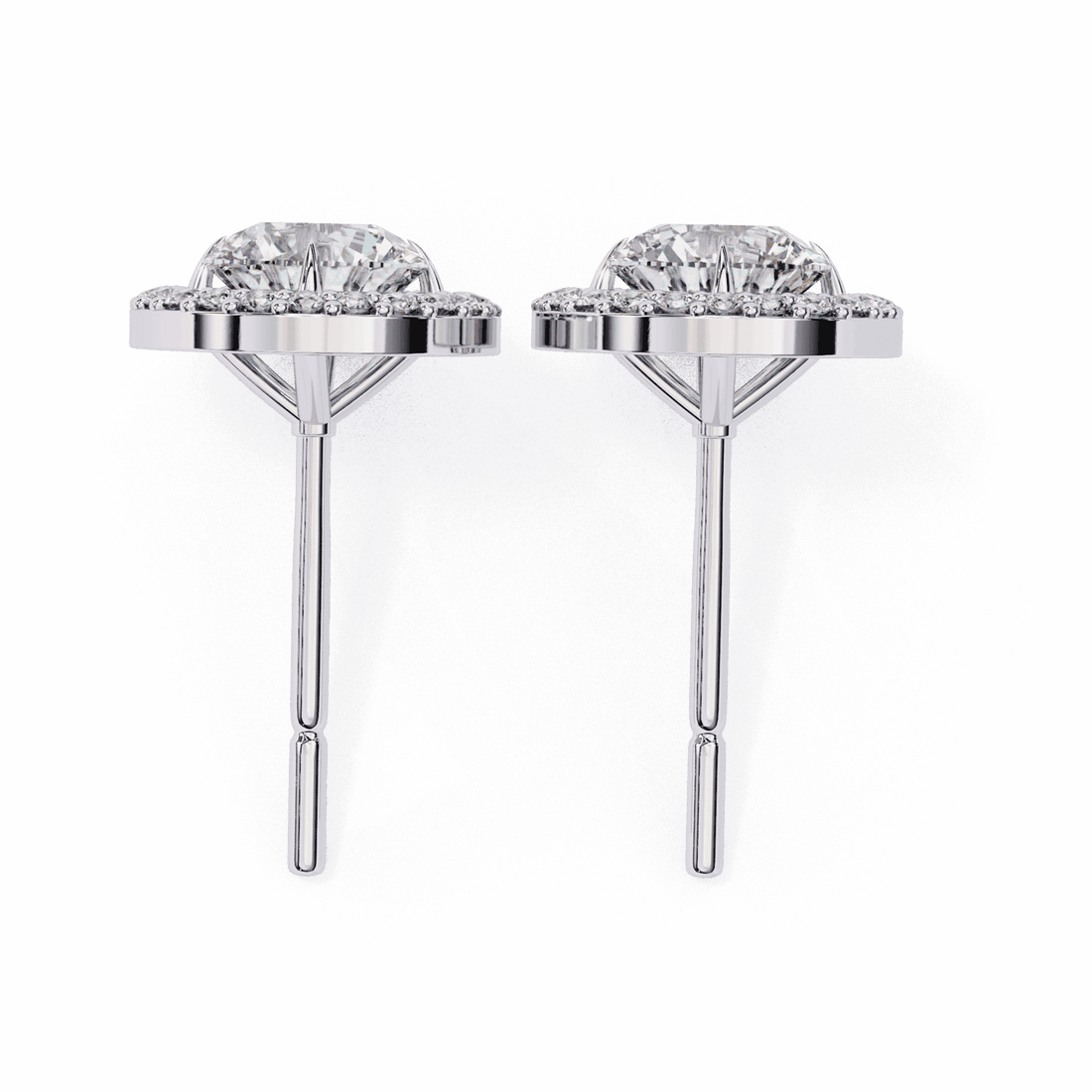 0.9 Carat Modern Round Duo Hoop Earrings in Moissanite | House of Estara