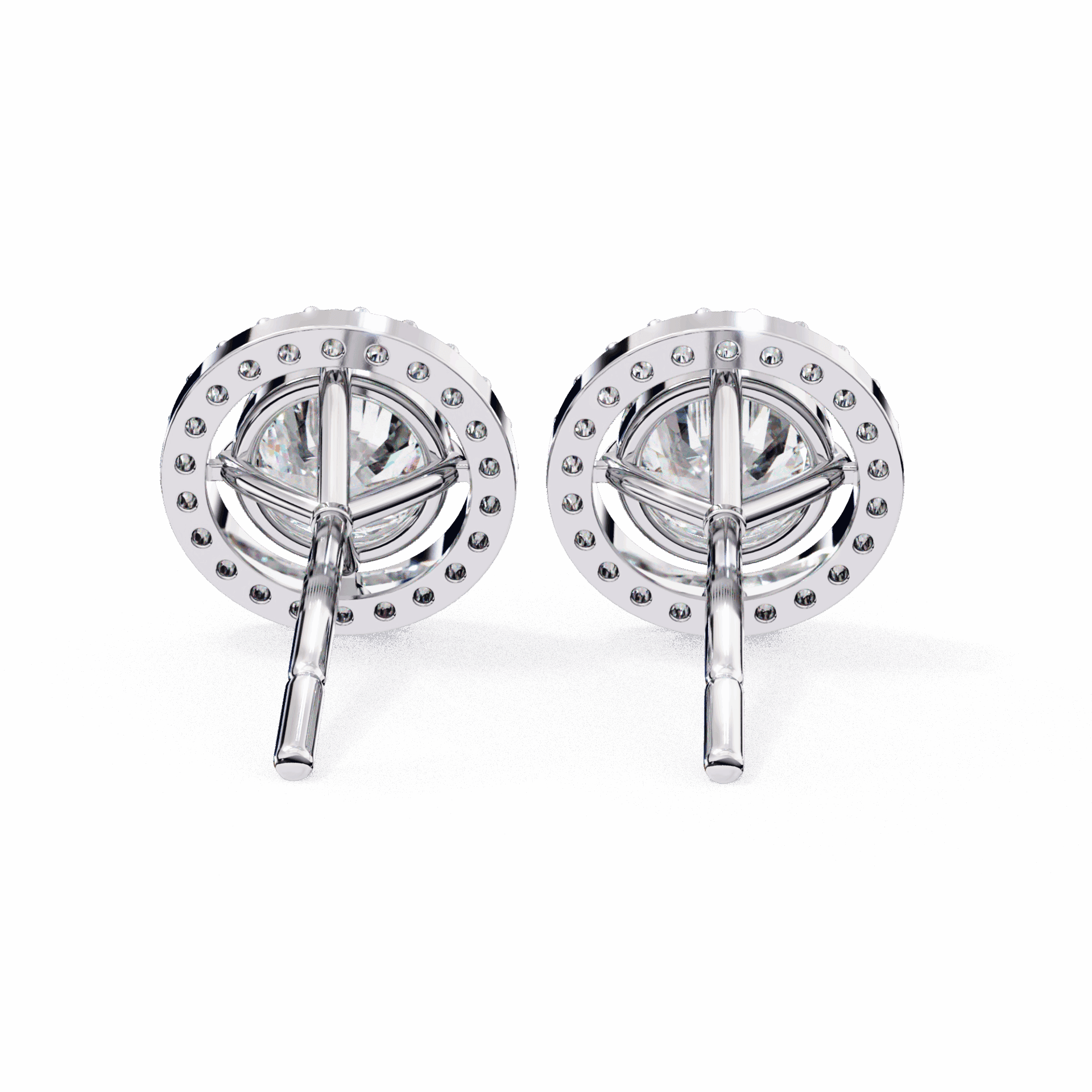 0.9 Carat Modern Round Duo Hoop Earrings in Moissanite | House of Estara