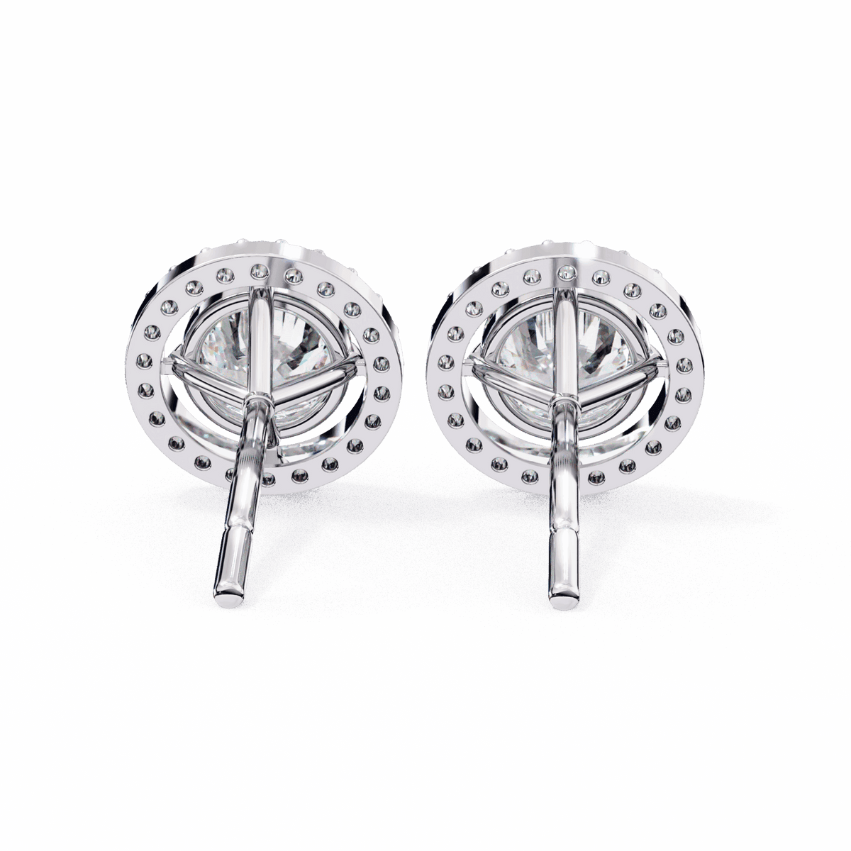 0.9 Carat Modern Round Duo Hoop Earrings in Moissanite | House of Estara