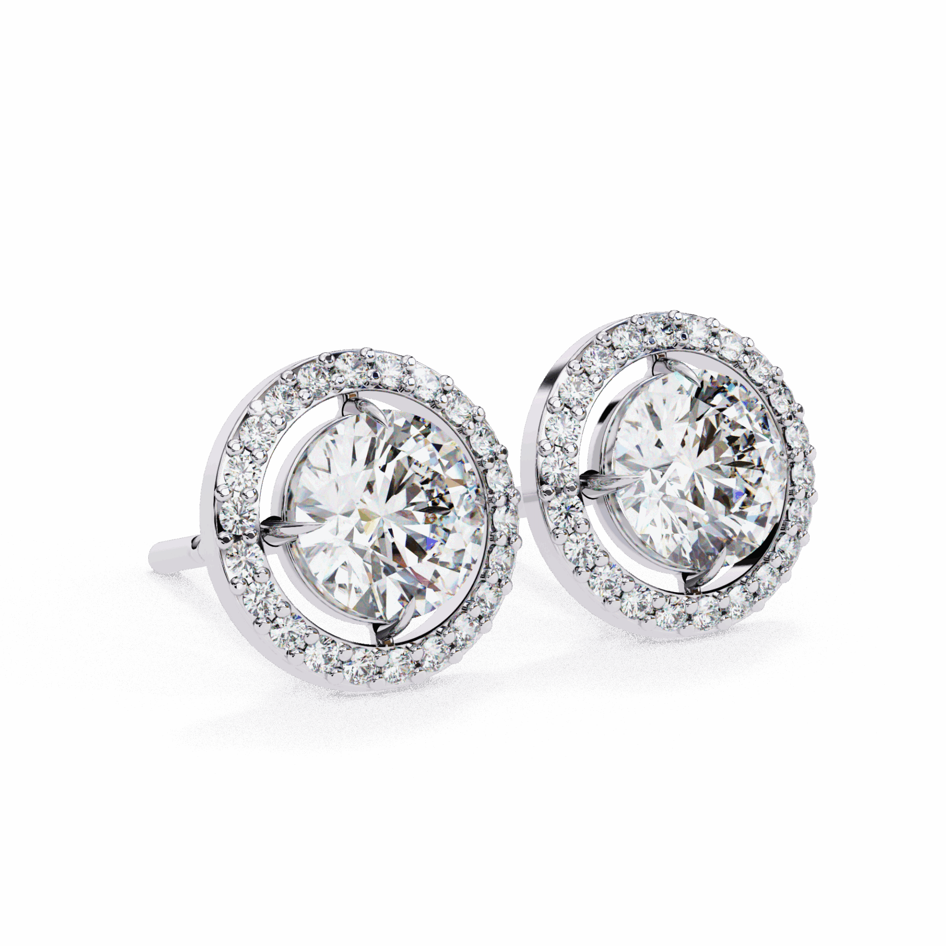 0.9 Carat Modern Round Duo Hoop Earrings in Moissanite | House of Estara
