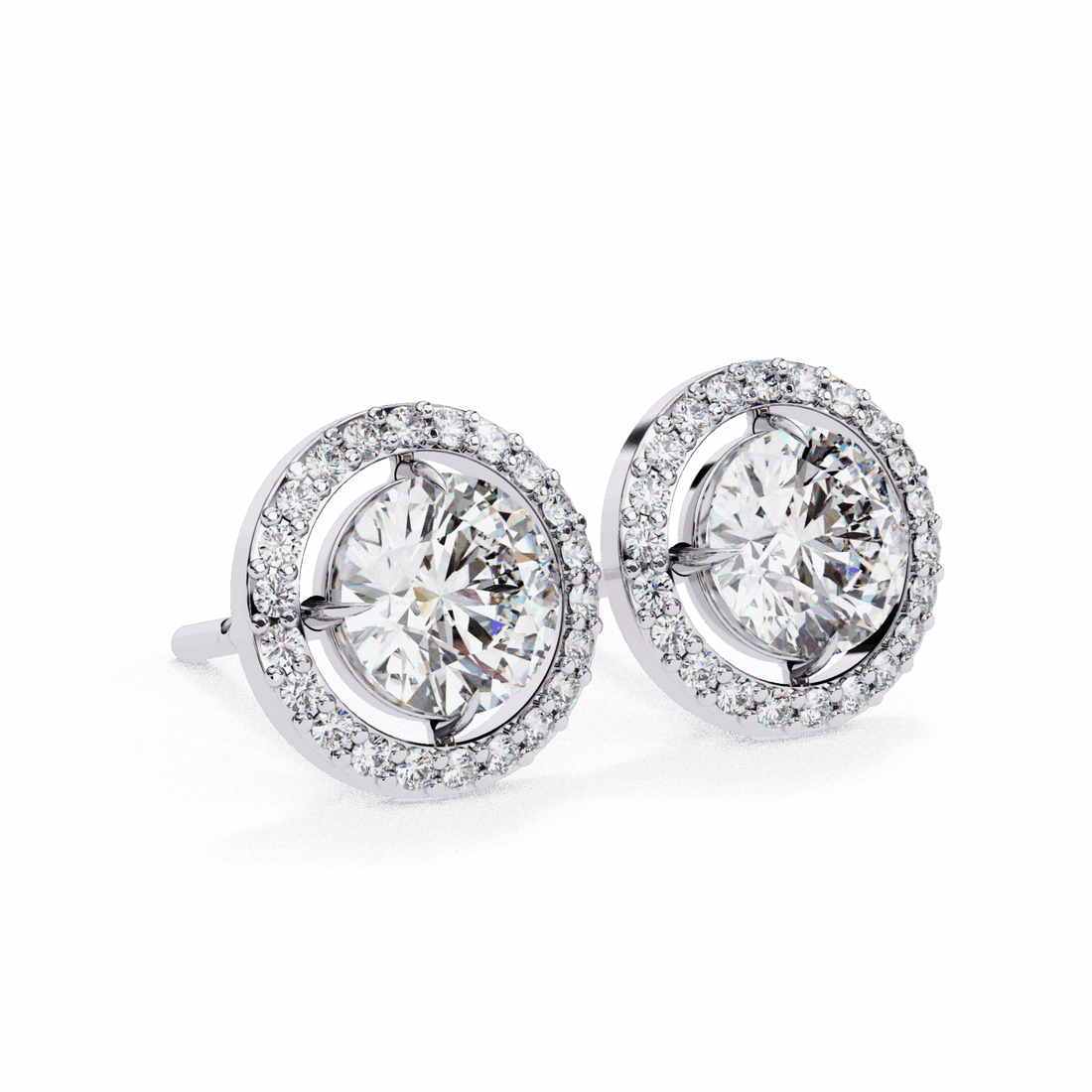 0.9 Carat Modern Round Duo Hoop Earrings in Moissanite | House of Estara