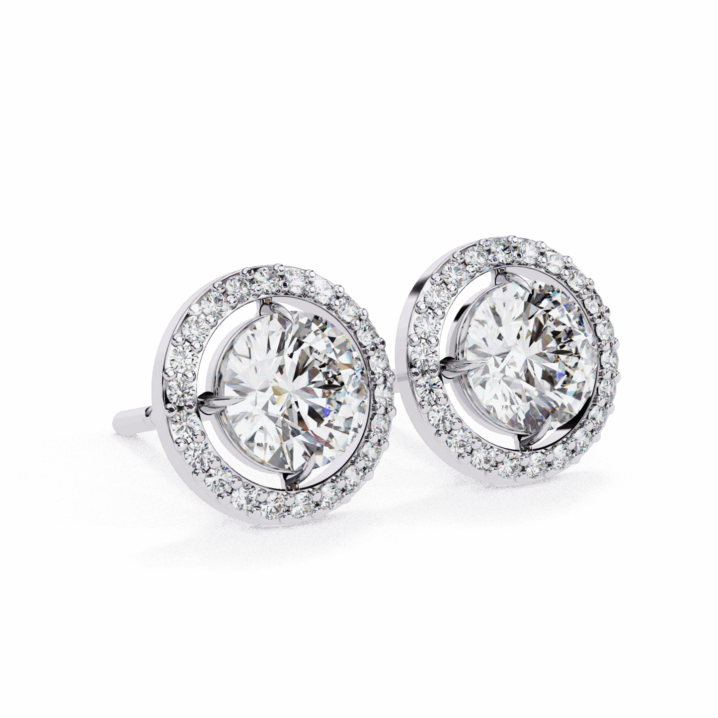 0.9 Carat Modern Round Duo Hoop Earrings in Moissanite | House of Estara
