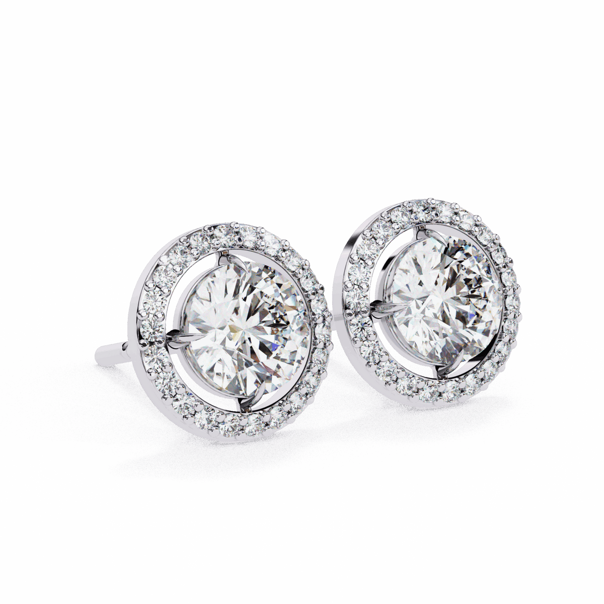 0.9 Carat Modern Round Duo Hoop Earrings in Moissanite | House of Estara