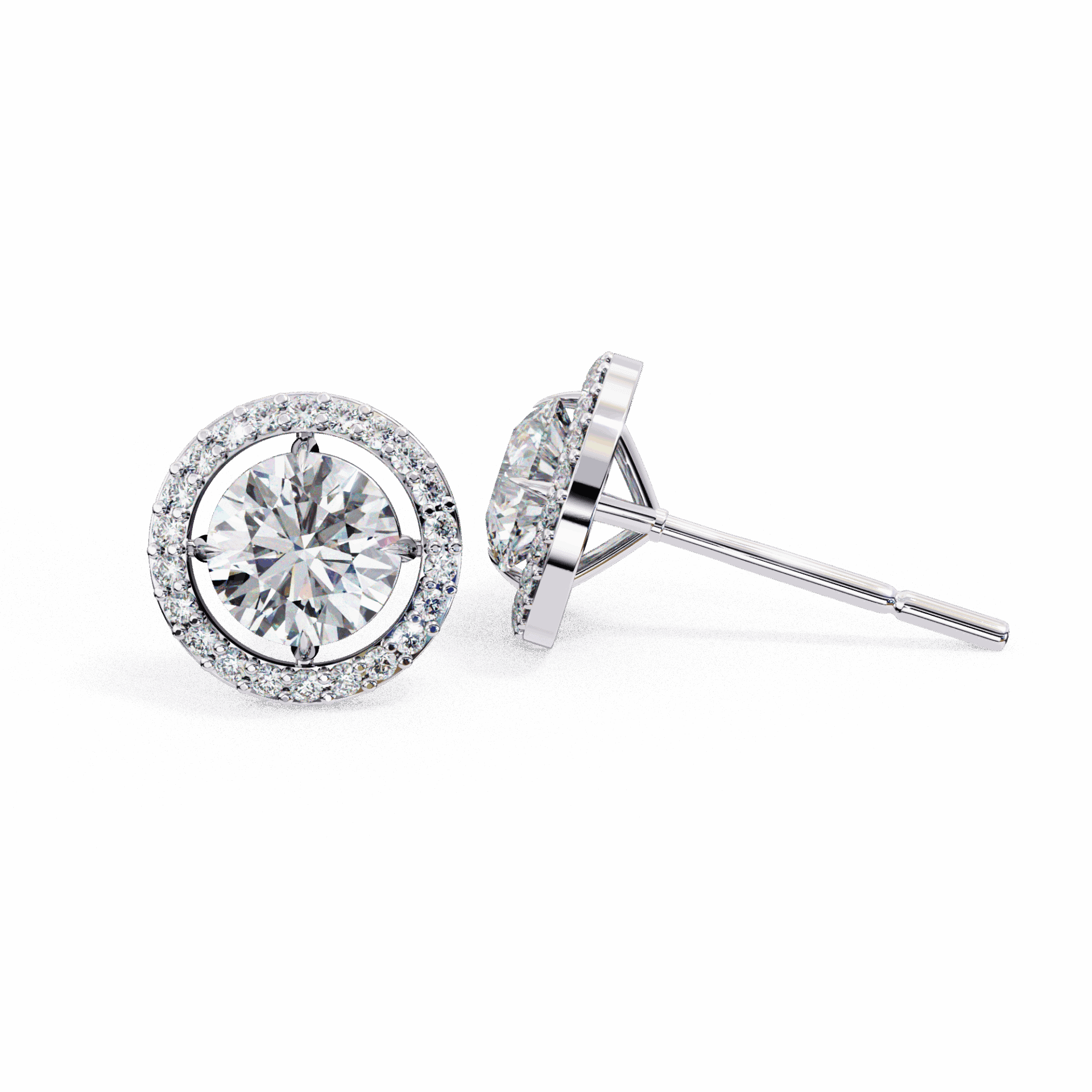 0.9 Carat Modern Round Duo Hoop Earrings in Moissanite | House of Estara
