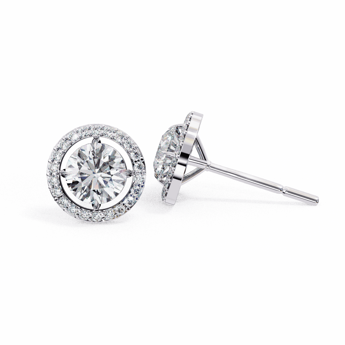0.9 Carat Modern Round Duo Hoop Earrings in Moissanite | House of Estara