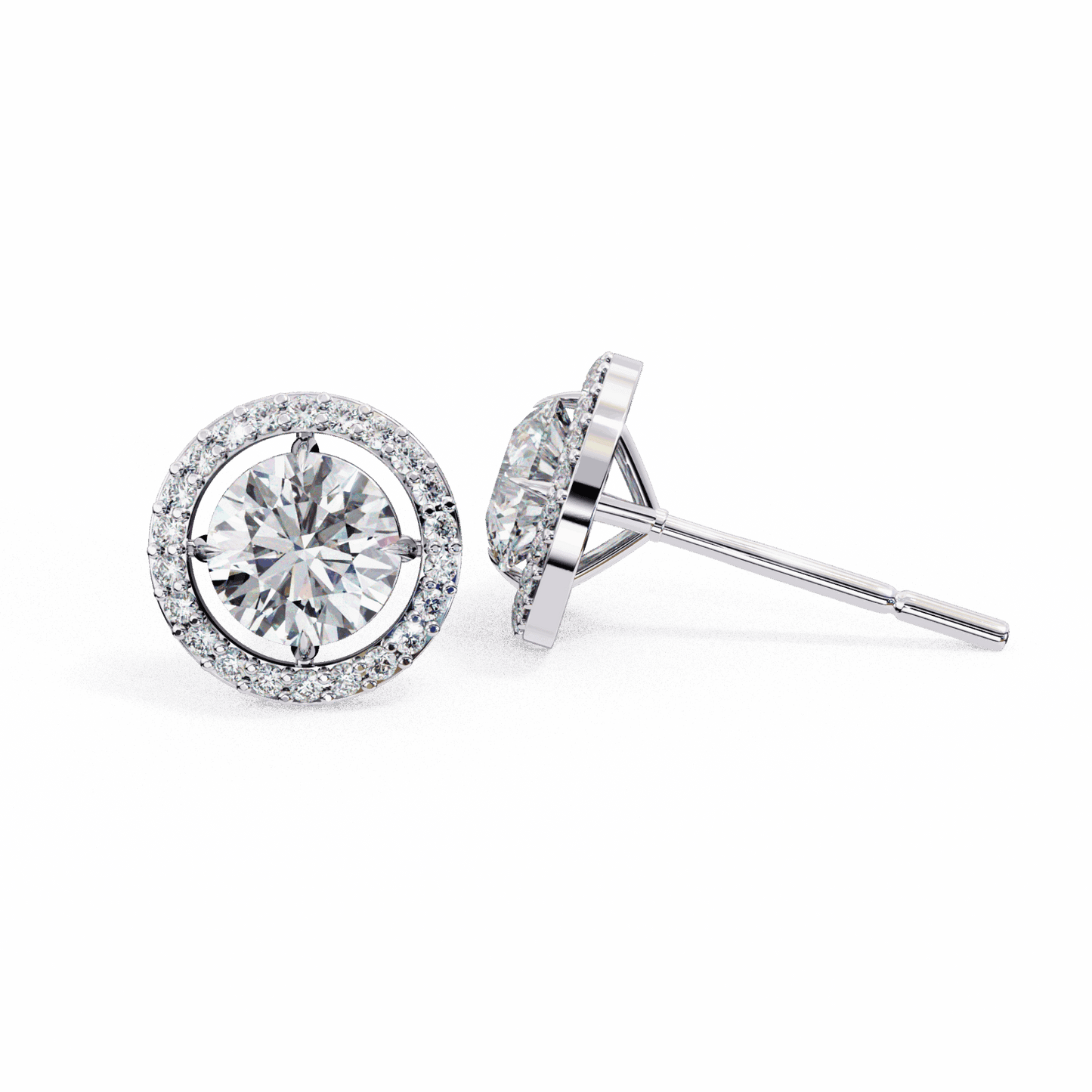 0.9 Carat Modern Round Duo Hoop Earrings in Moissanite | House of Estara