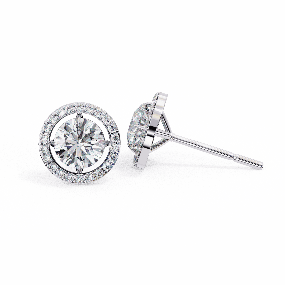 0.9 Carat Modern Round Duo Hoop Earrings in Moissanite | House of Estara