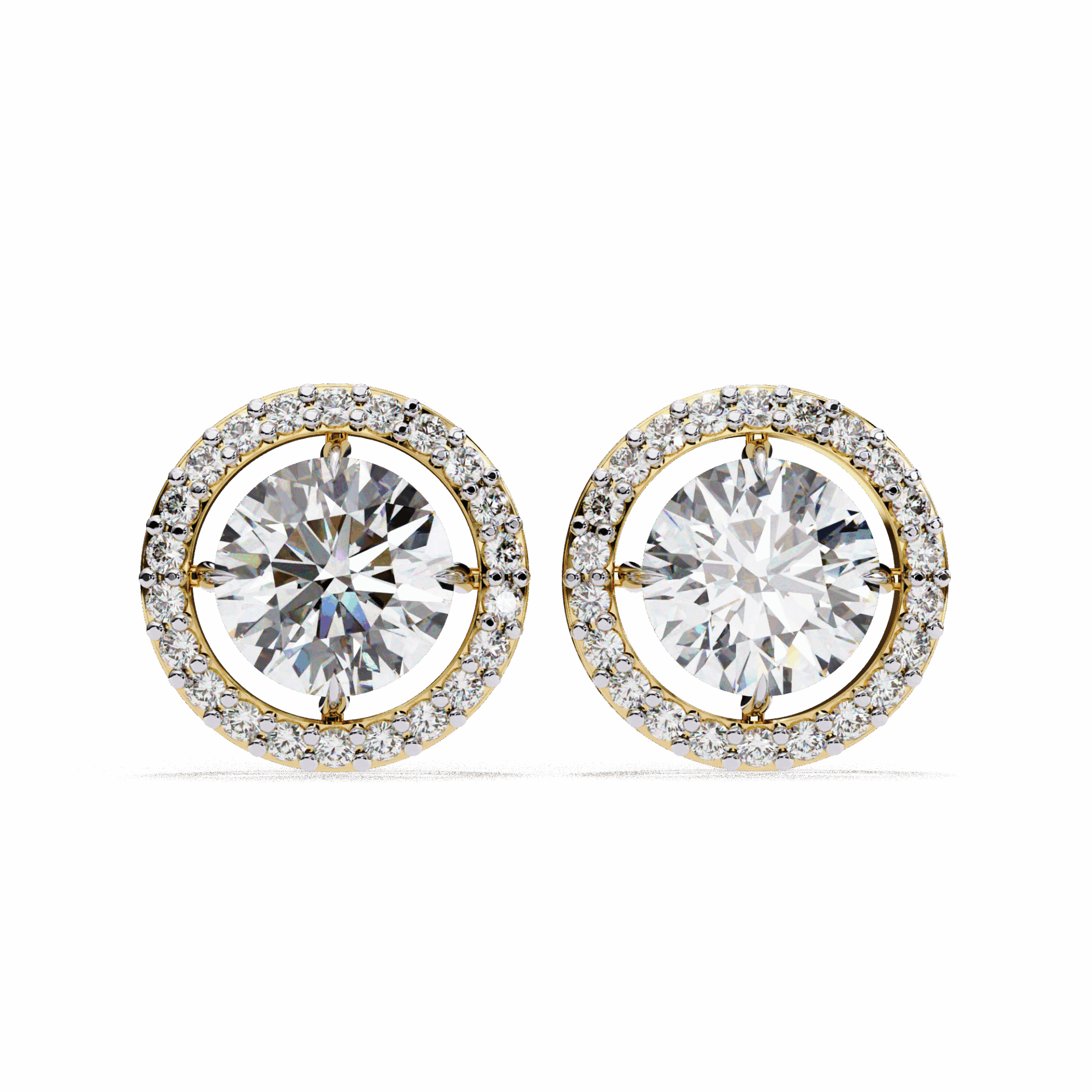 0.9 Carat Modern Round Duo Hoop Earrings in Moissanite | House of Estara