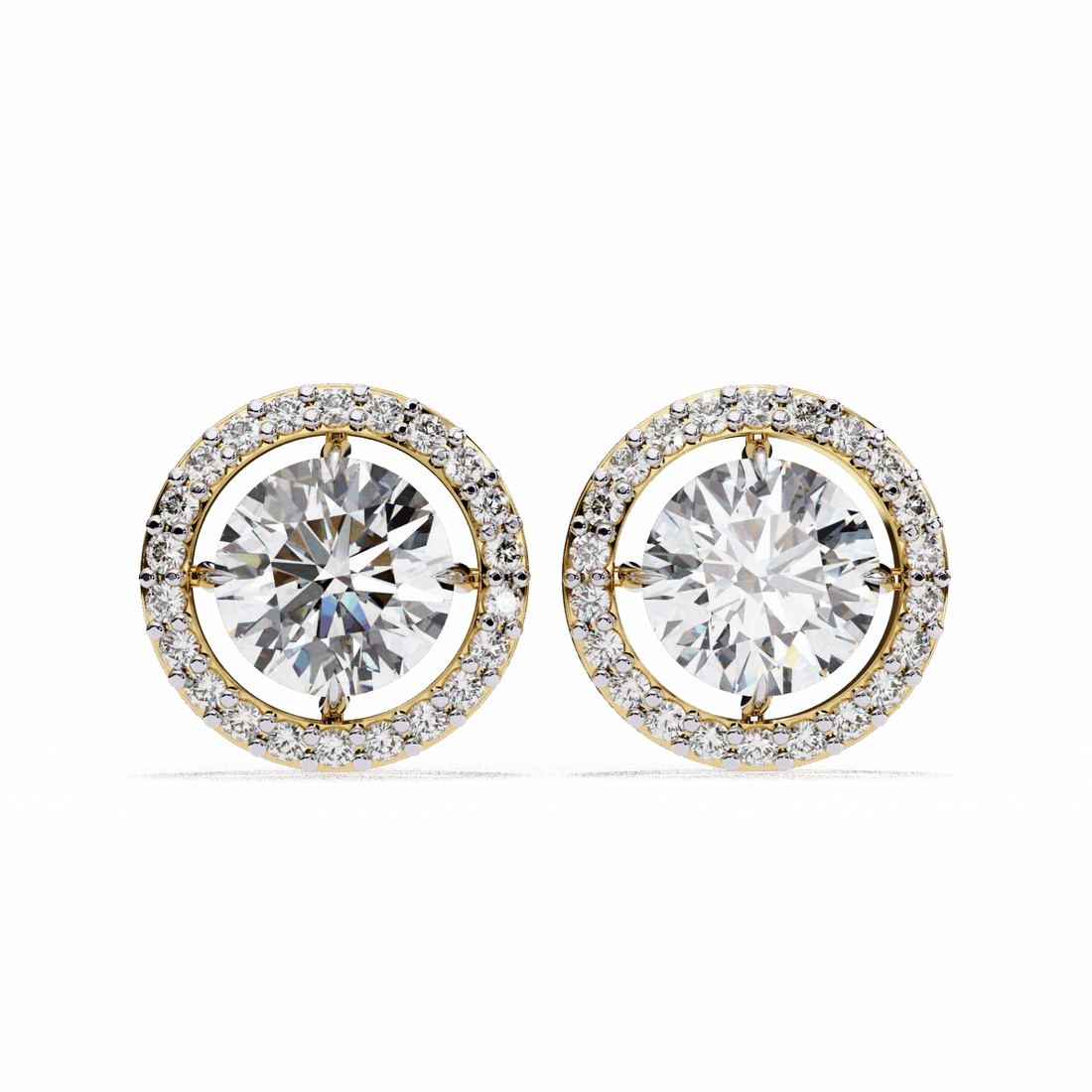 0.9 Carat Modern Round Duo Hoop Earrings in Moissanite | House of Estara