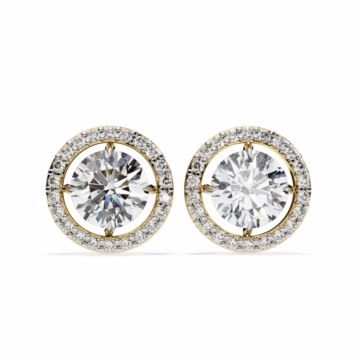 0.9 Carat Modern Round Duo Hoop Earrings in Moissanite | House of Estara
