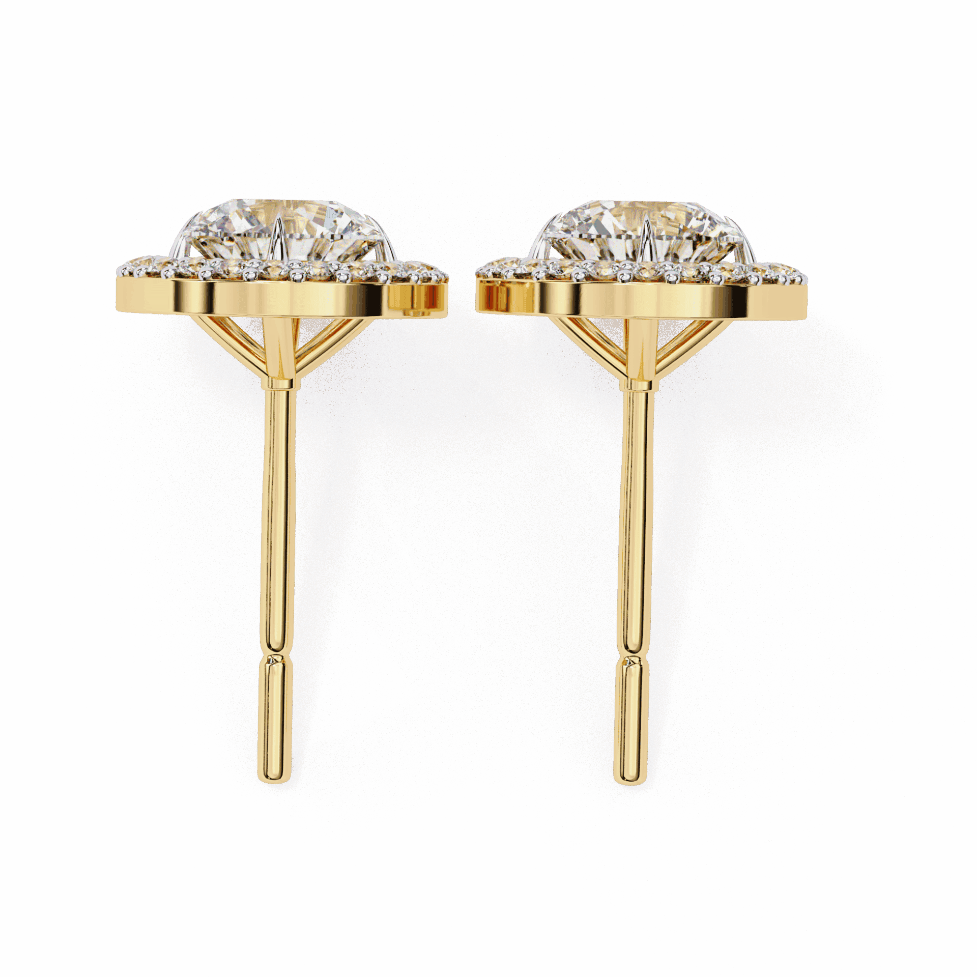 0.9 Carat Modern Round Duo Hoop Earrings in Moissanite | House of Estara