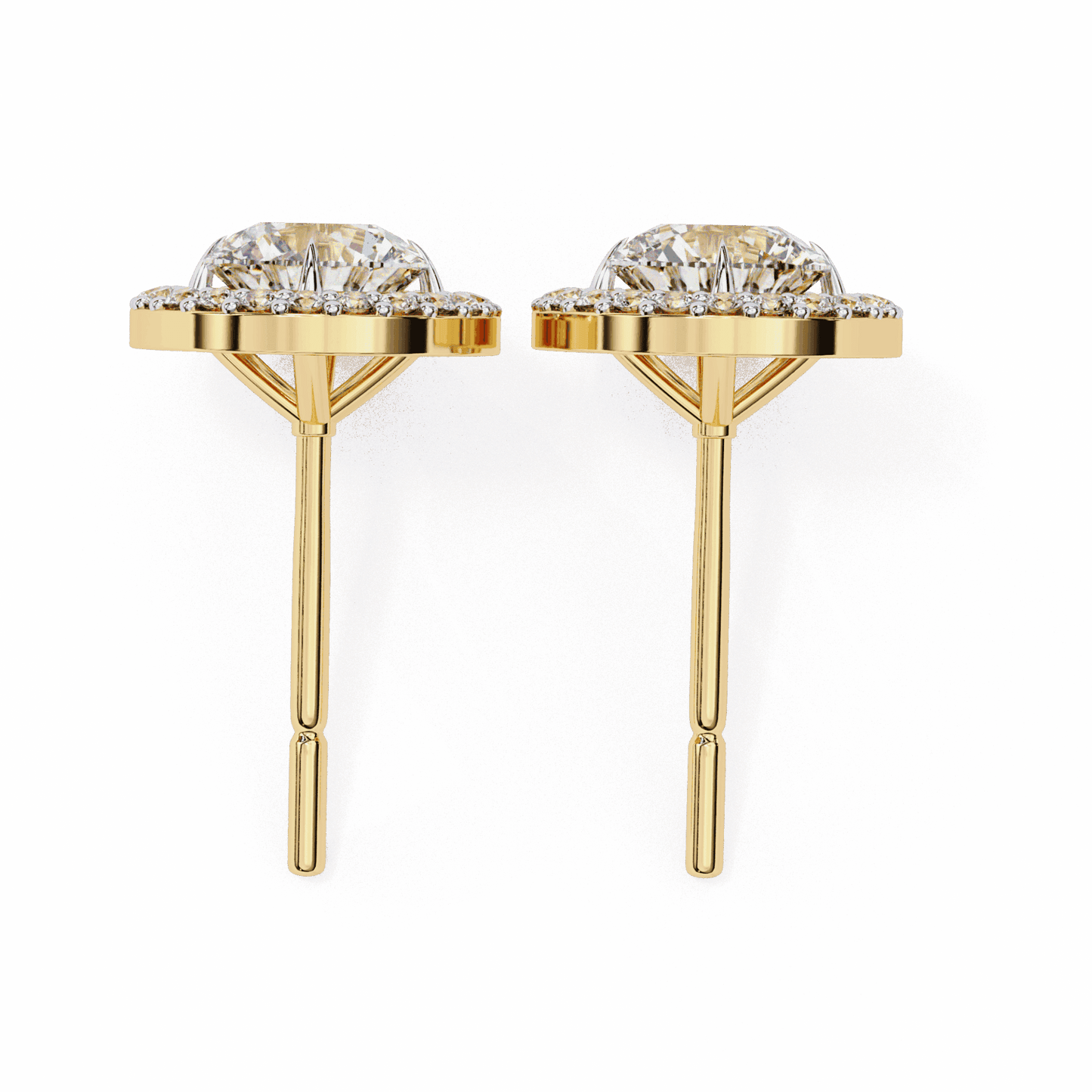 0.9 Carat Modern Round Duo Hoop Earrings in Moissanite | House of Estara