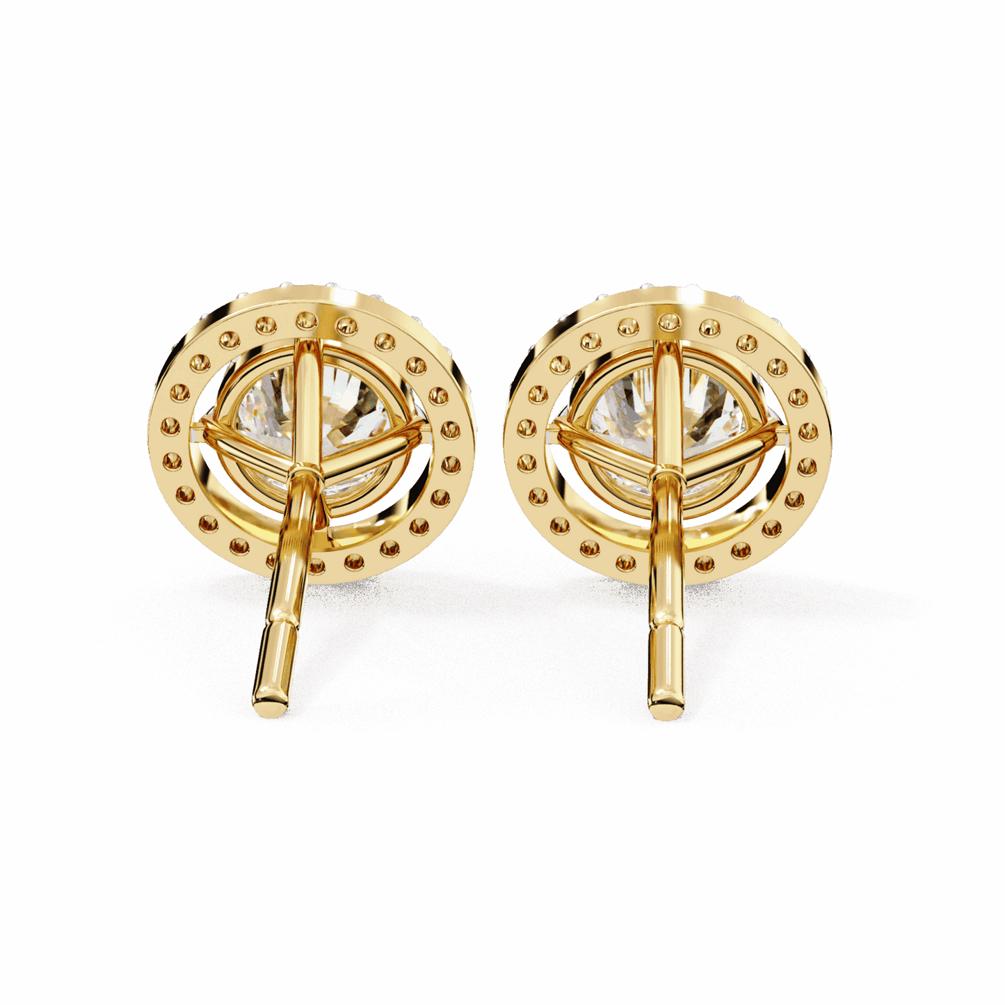 0.9 Carat Modern Round Duo Hoop Earrings in Moissanite | House of Estara