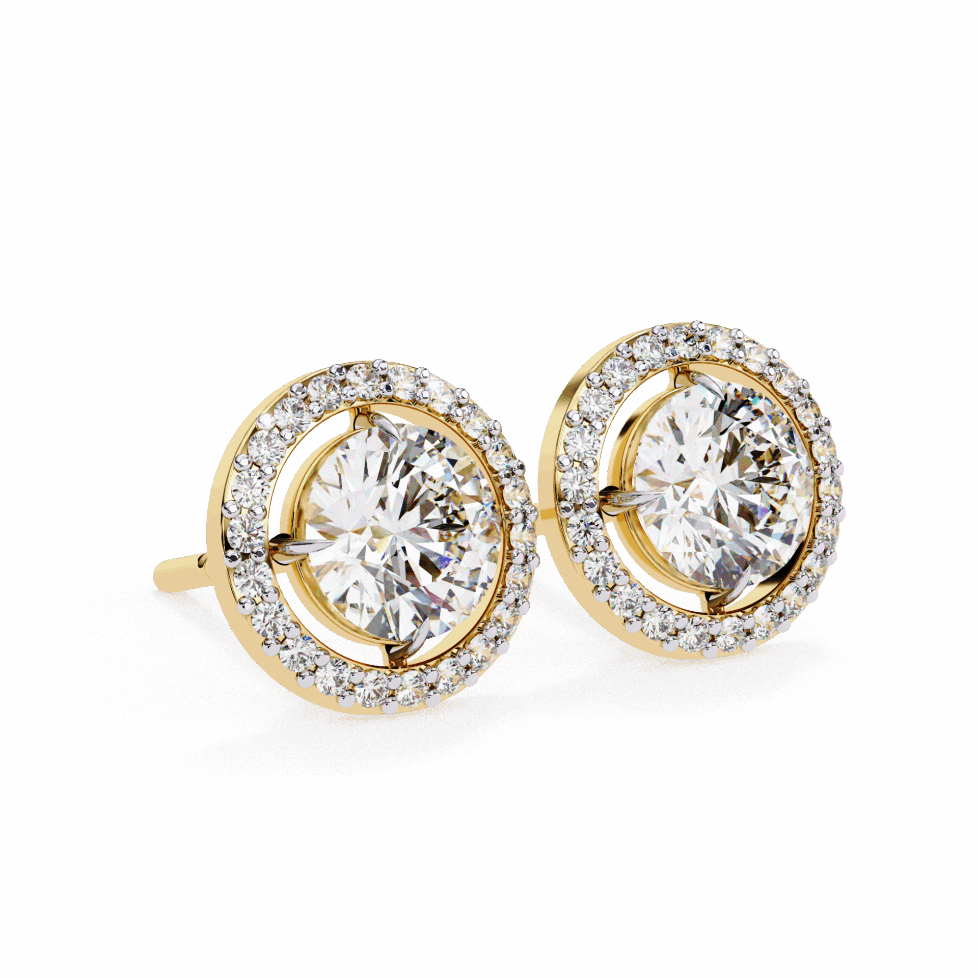 0.9 Carat Modern Round Duo Hoop Earrings in Moissanite | House of Estara