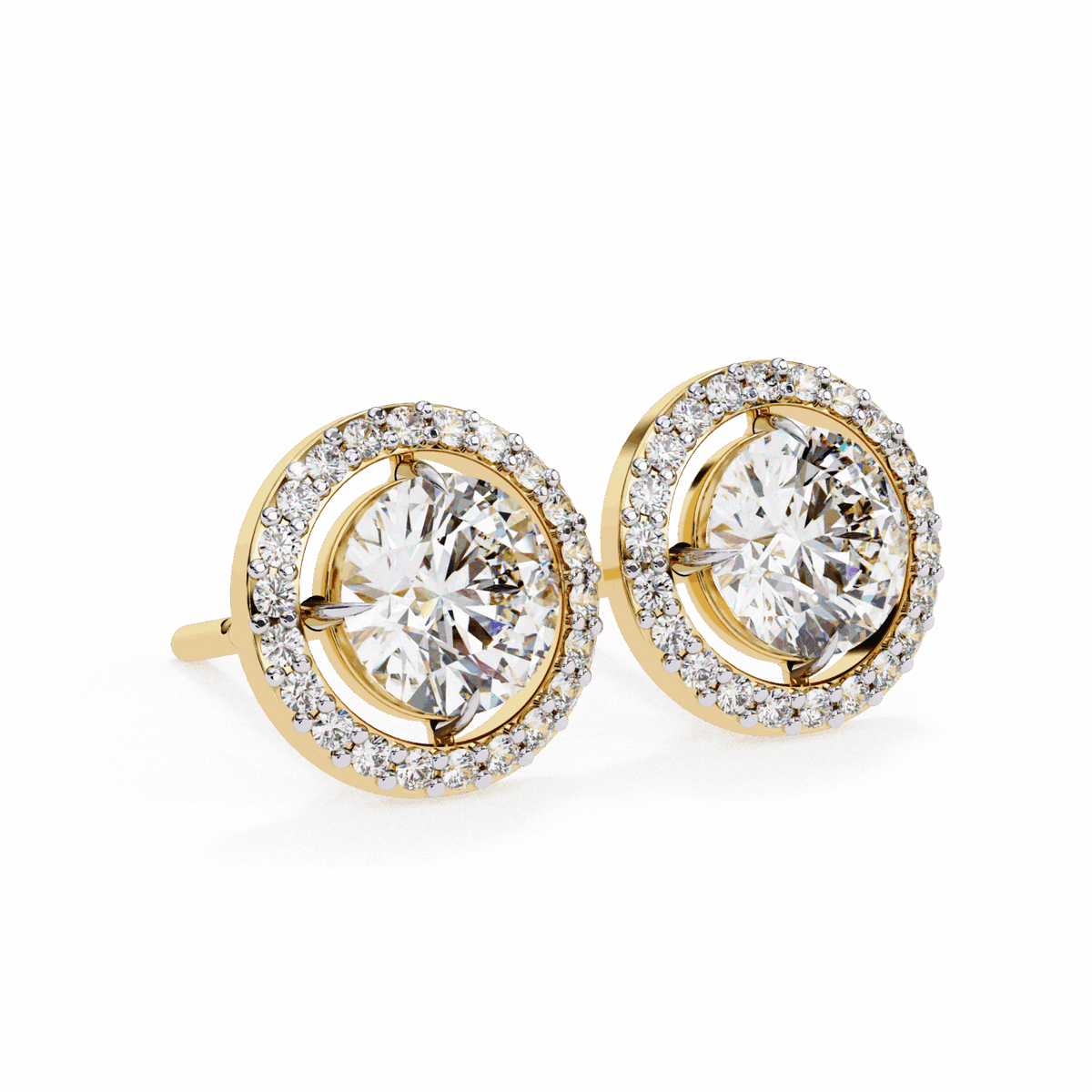 0.9 Carat Modern Round Duo Hoop Earrings in Moissanite | House of Estara