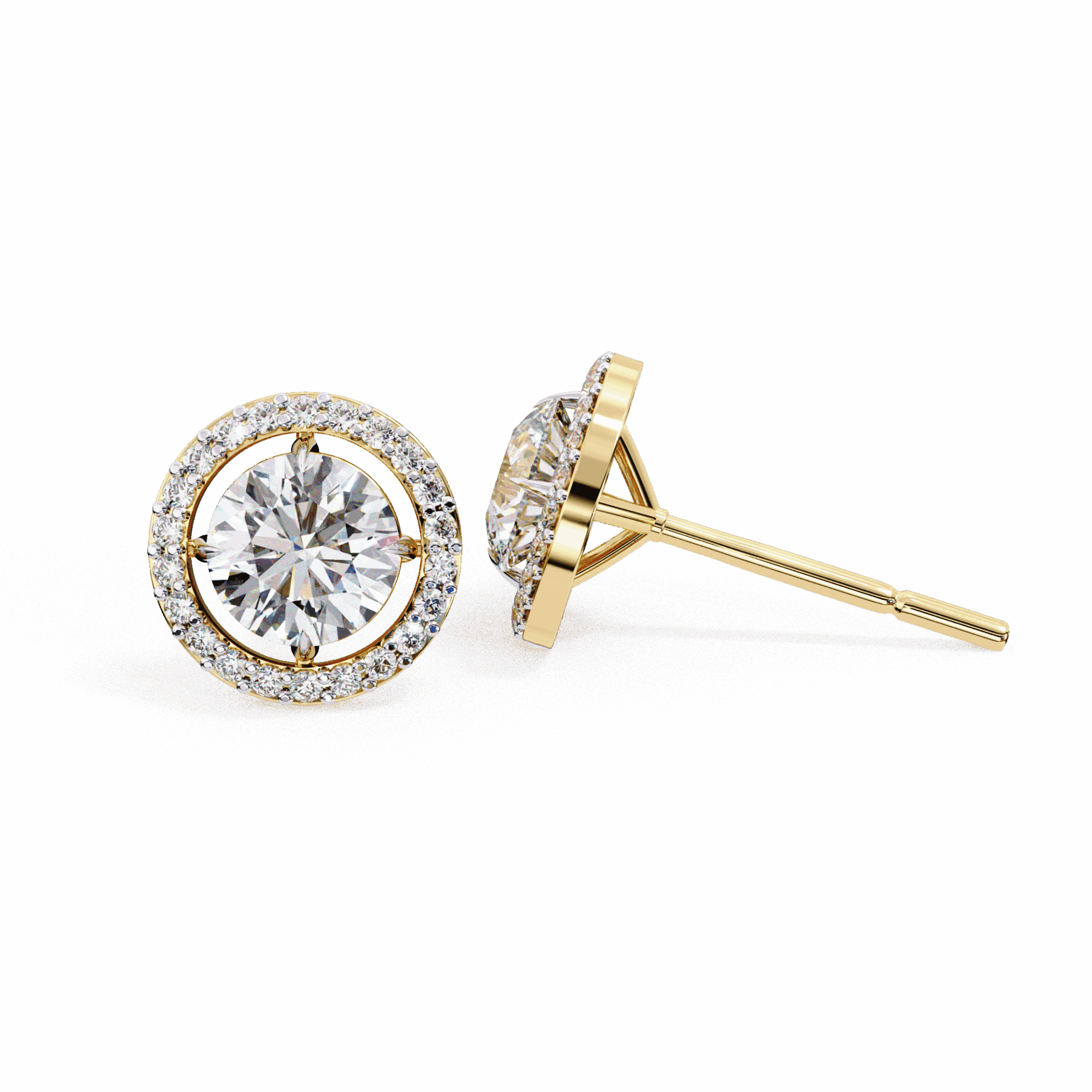 0.9 Carat Modern Round Duo Hoop Earrings in Moissanite | House of Estara