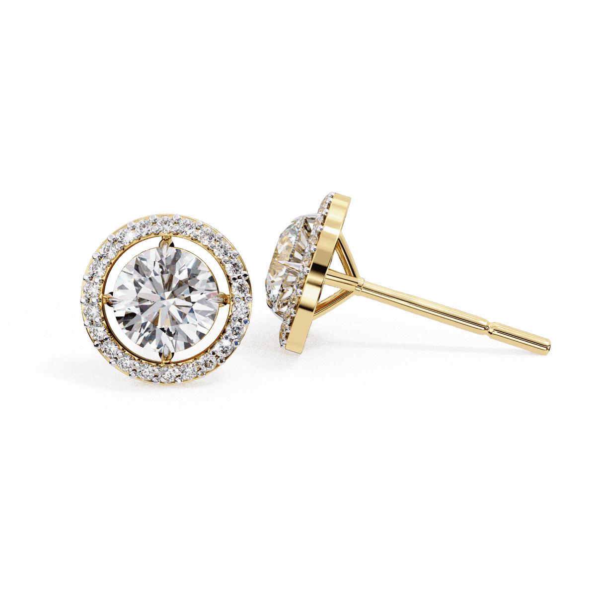 0.9 Carat Modern Round Duo Hoop Earrings in Moissanite | House of Estara