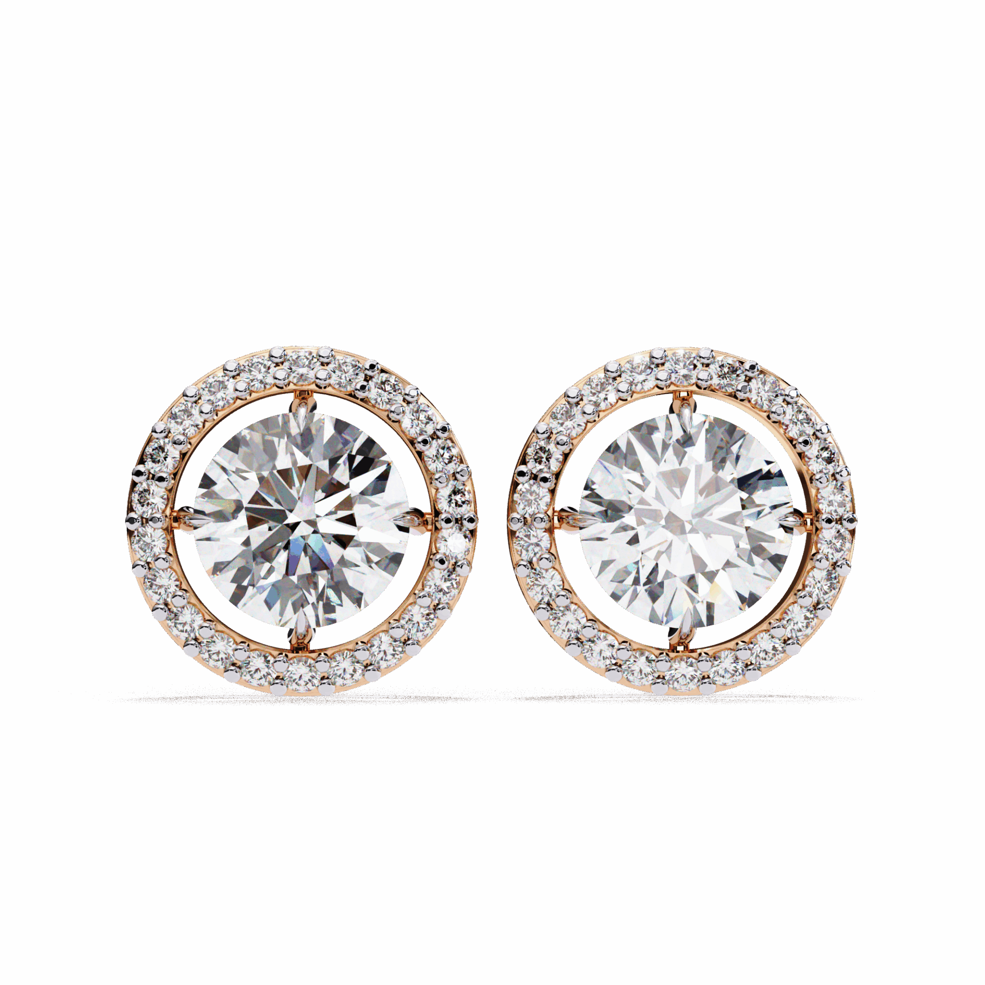 0.9 Carat Modern Round Duo Hoop Earrings in Moissanite | House of Estara
