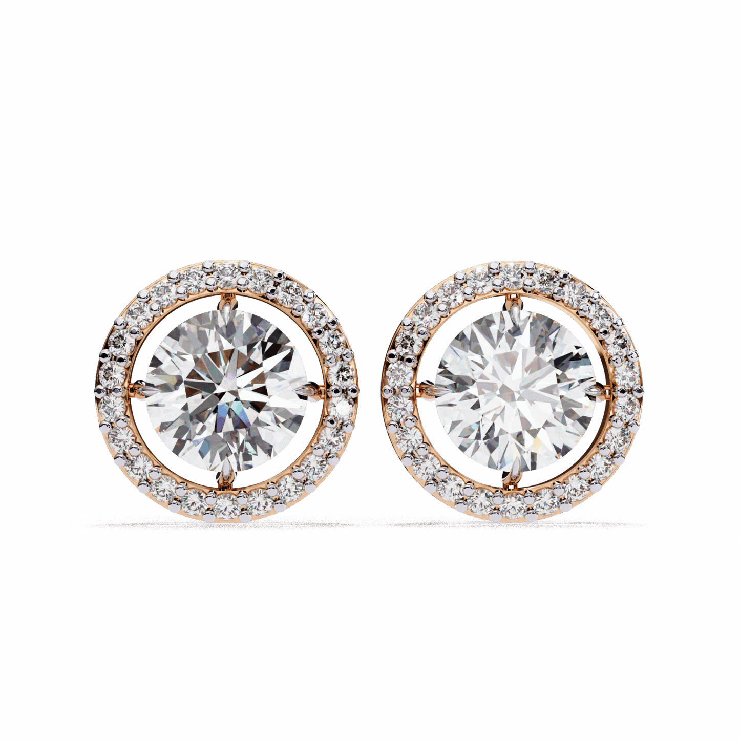 0.9 Carat Modern Round Duo Hoop Earrings in Moissanite | House of Estara